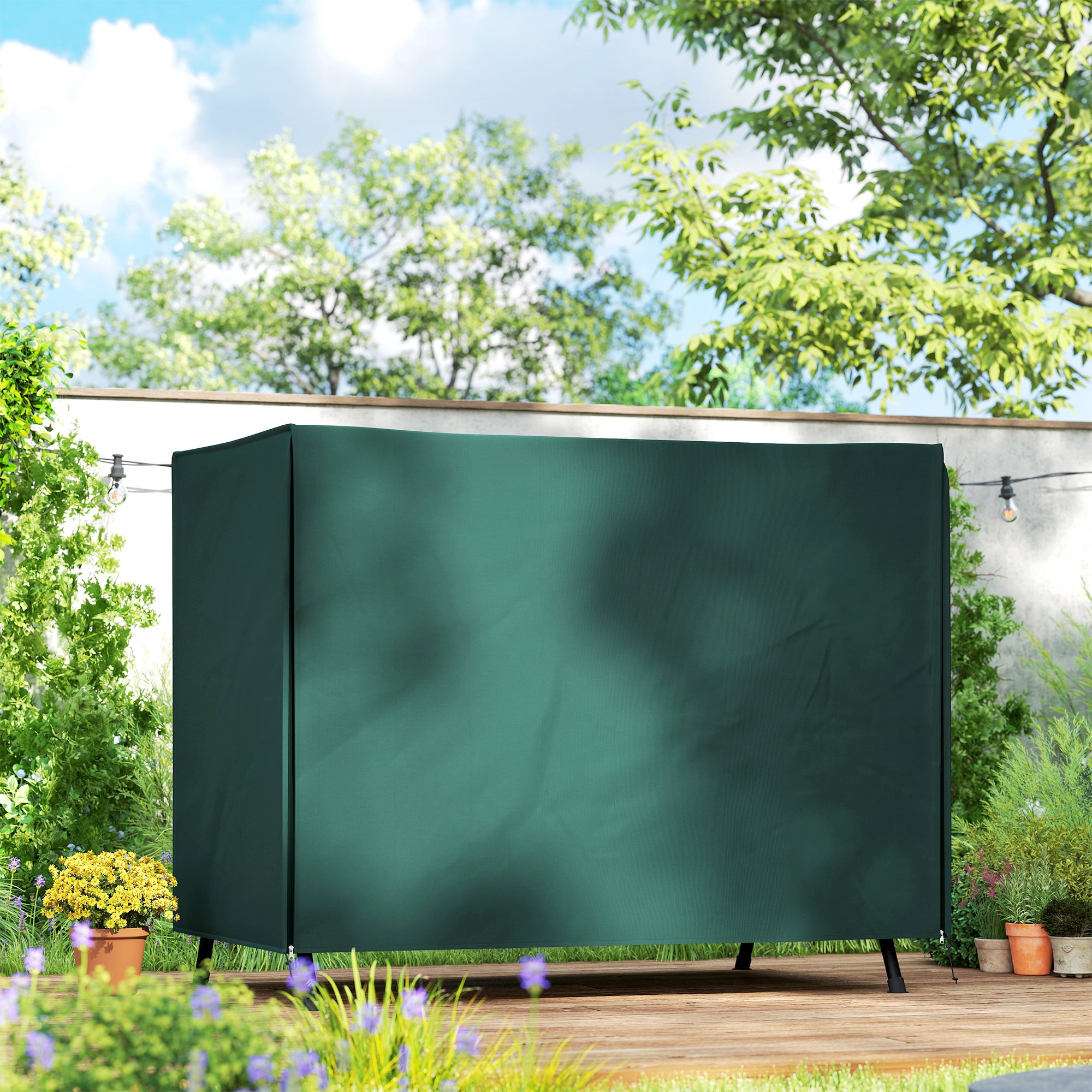 Capa Protetora para Móveis de Jardim – 205x124x164cm – Verde Escuro – Tecido Oxford
