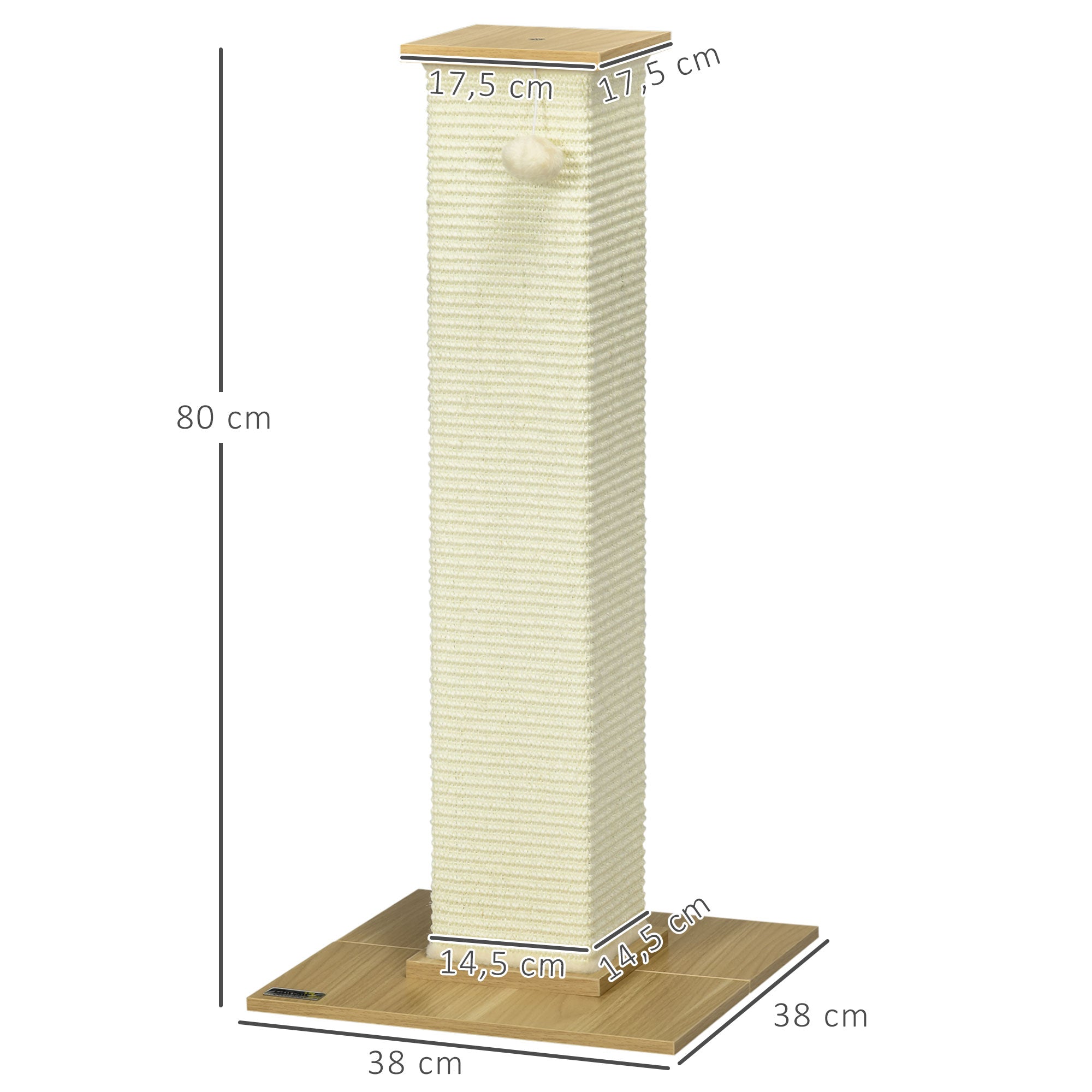 Arranhador para Gatos de 80cm Cor de Carvalho