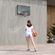 Tabela de Basquetebol de Parede – 113x61x73 cm – Preto e Azul – Aço e Policarbonato