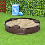 Caixa de Areia Infantil Redonda Marrom Ø123x22,5 cm