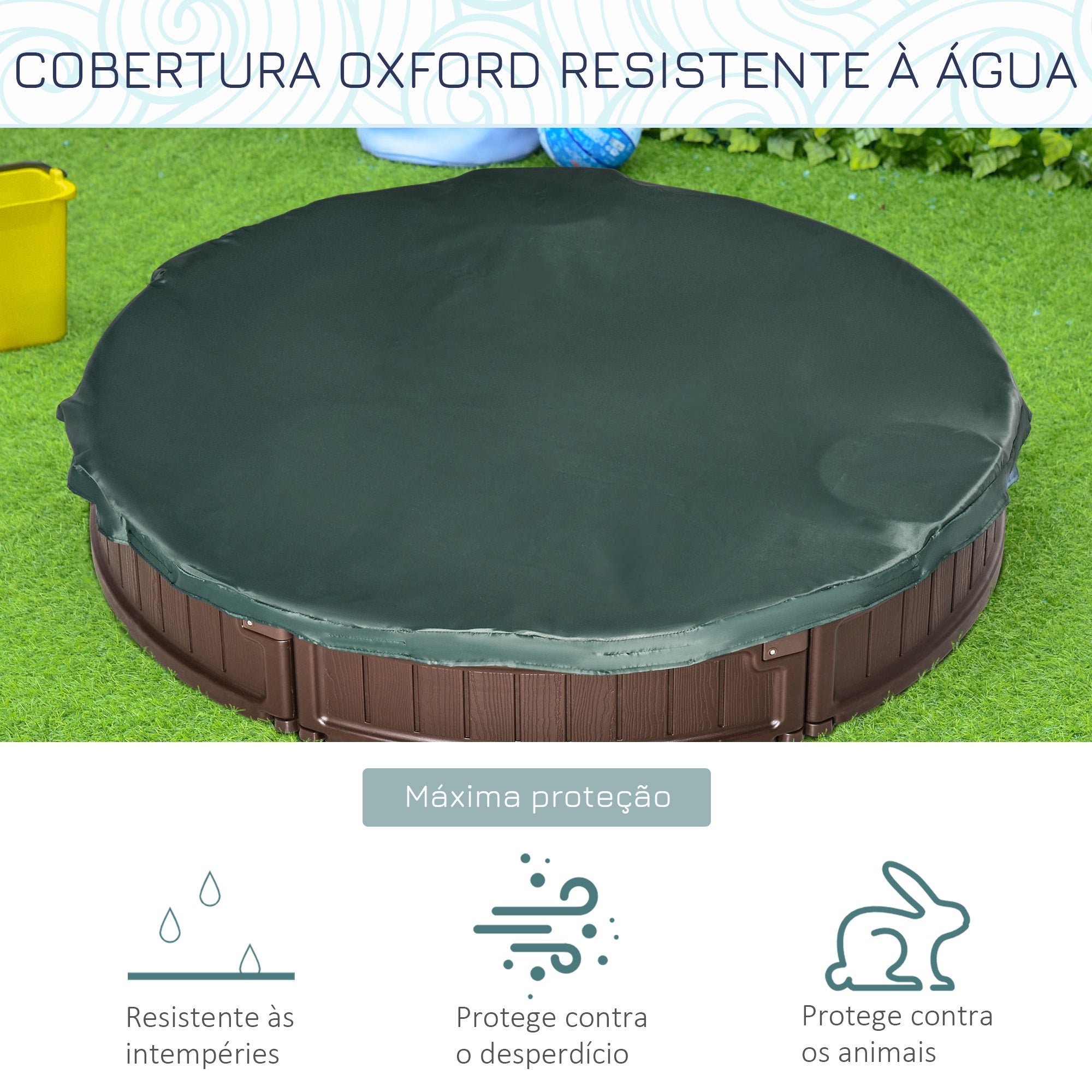 Caixa de Areia Infantil Redonda Marrom Ø123x22,5 cm
