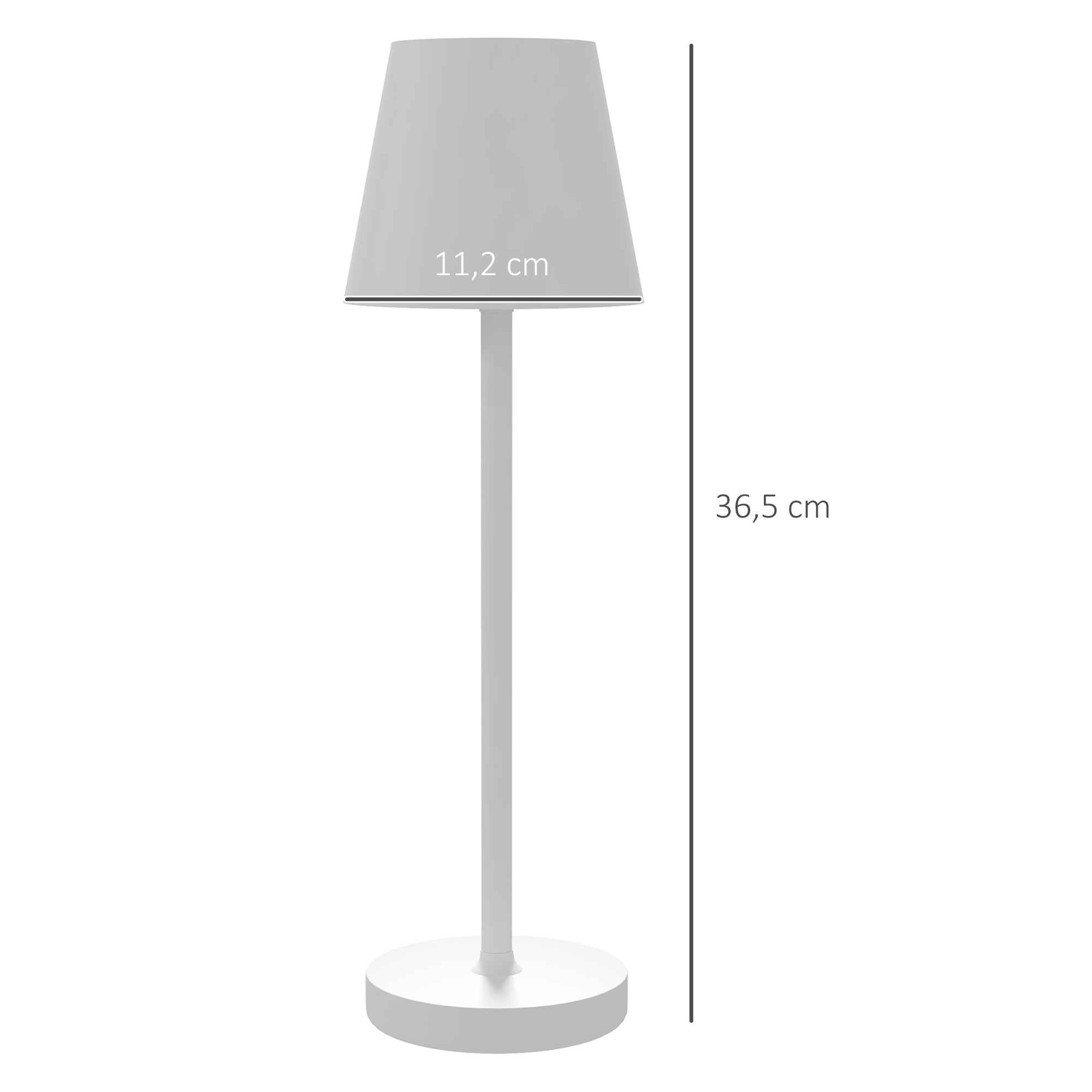 Candeeiro de Mesa LED Recarregável USB-C Ø11,2x36,5 cm - Branco