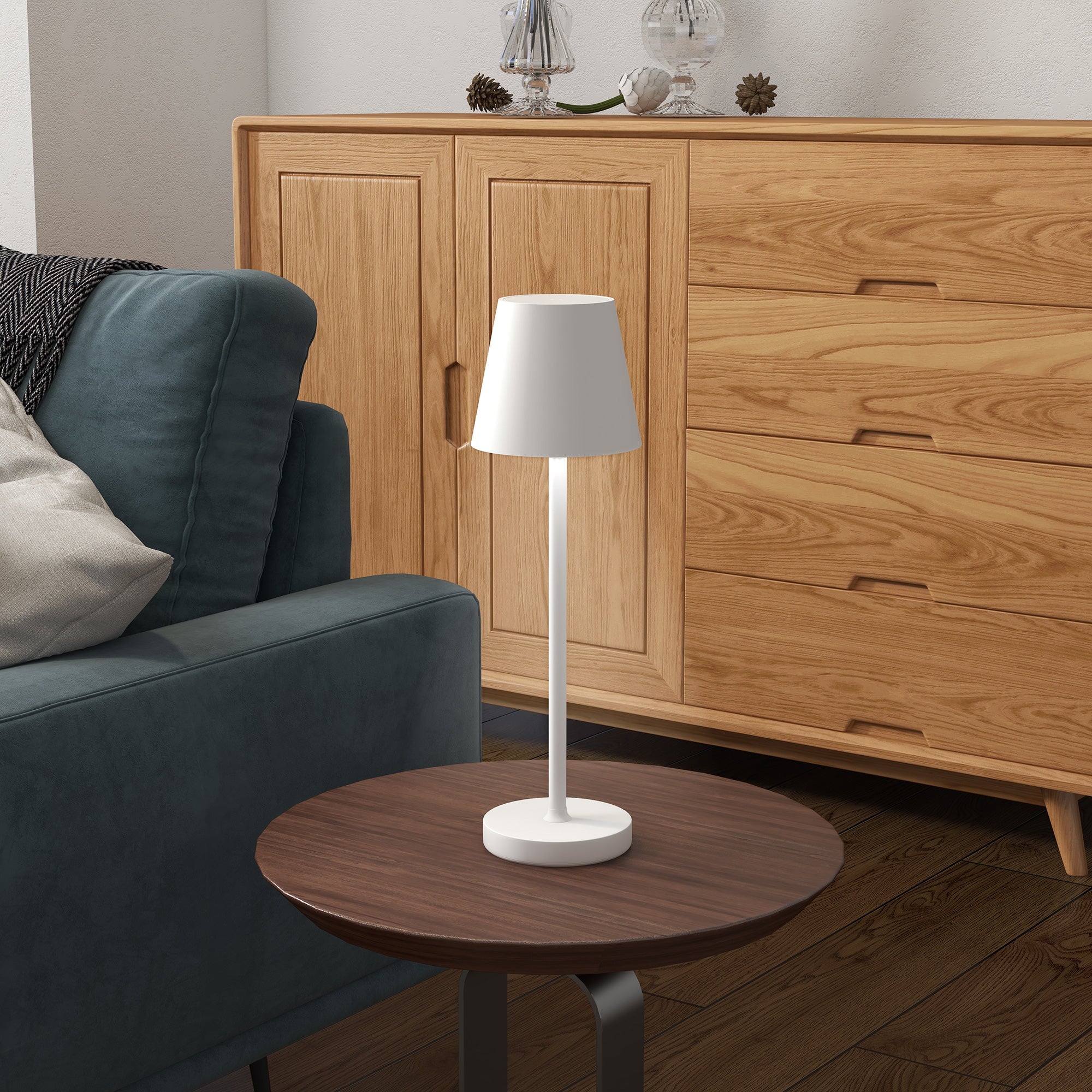 Candeeiro de Mesa LED Recarregável USB-C Ø11,2x36,5 cm - Branco