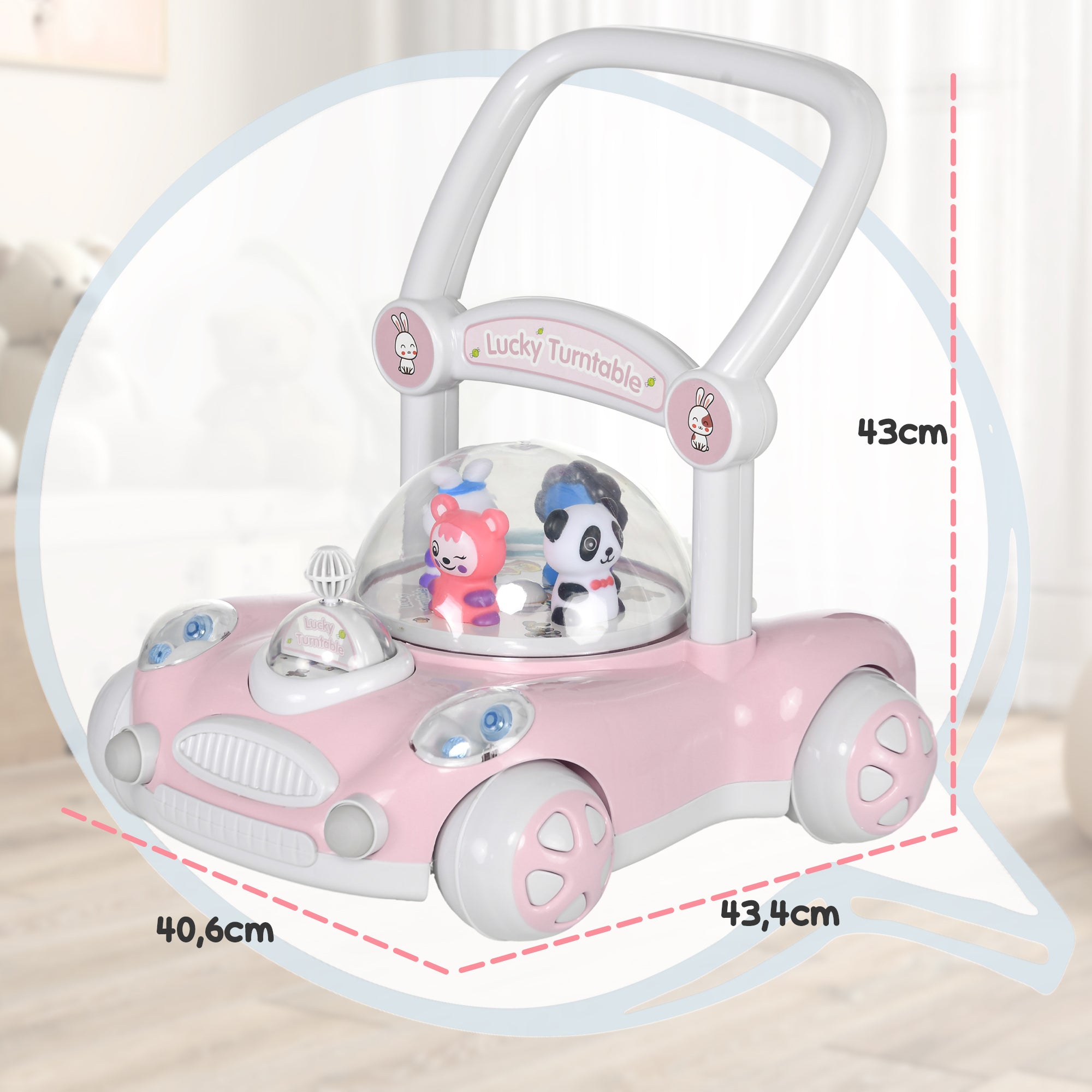 Andador para Bebés 43,4x40,6x43 cm - Rosa