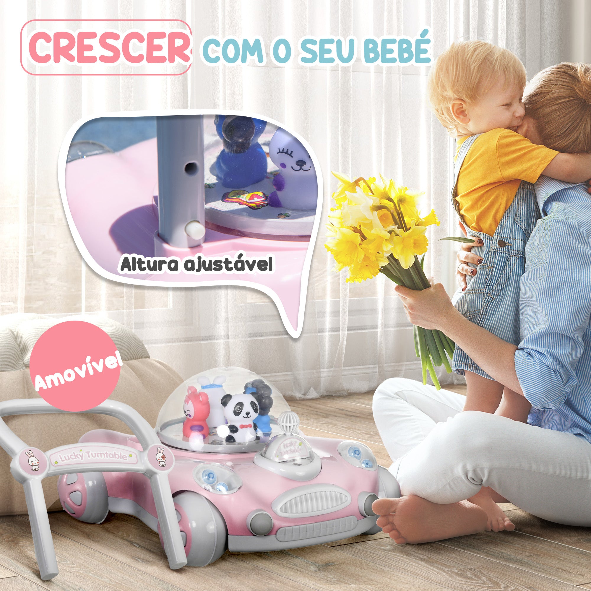Andador para Bebés 43,4x40,6x43 cm - Rosa