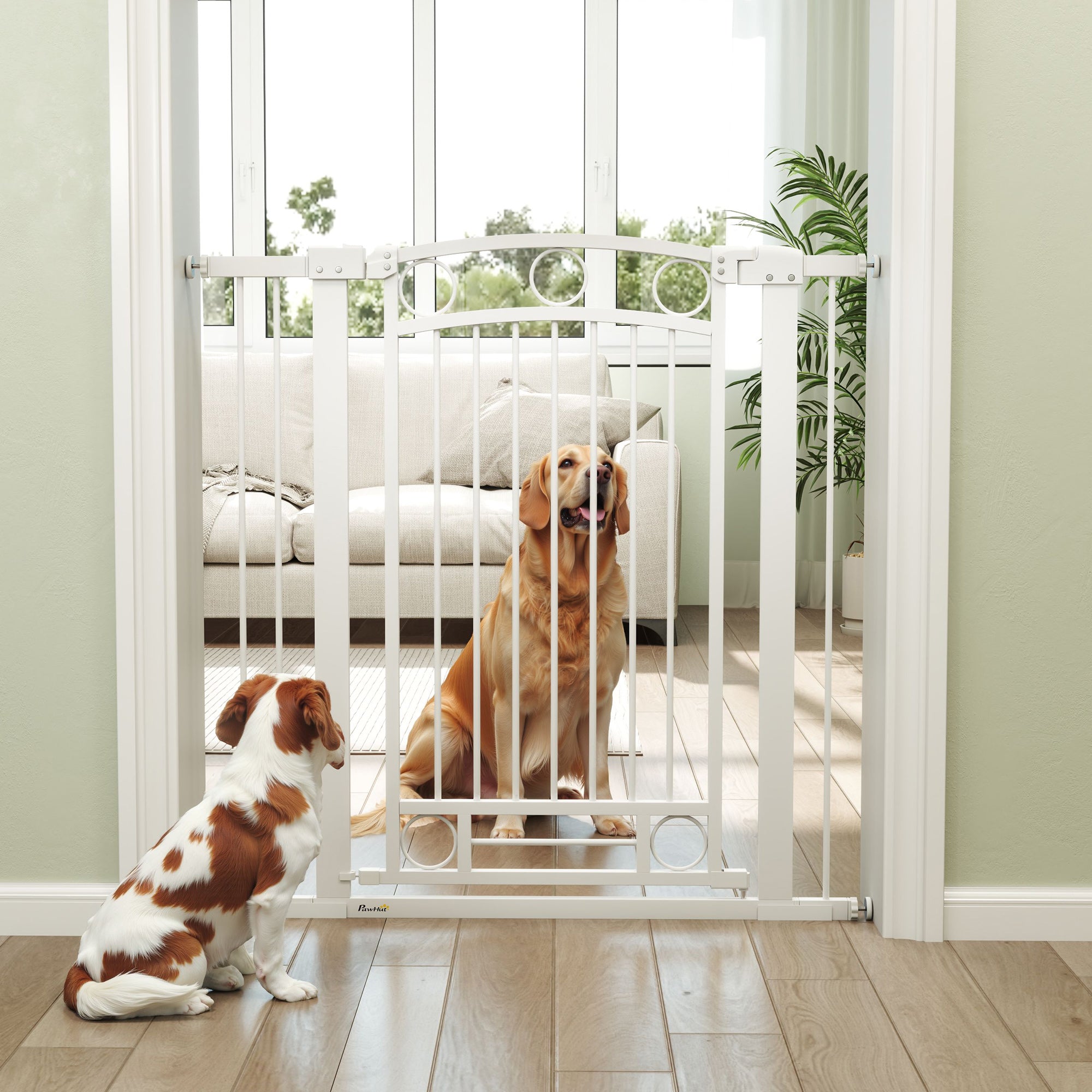 Barreira de Segurança para Cães - Medidas 76-104x104 cm - Cor Branco