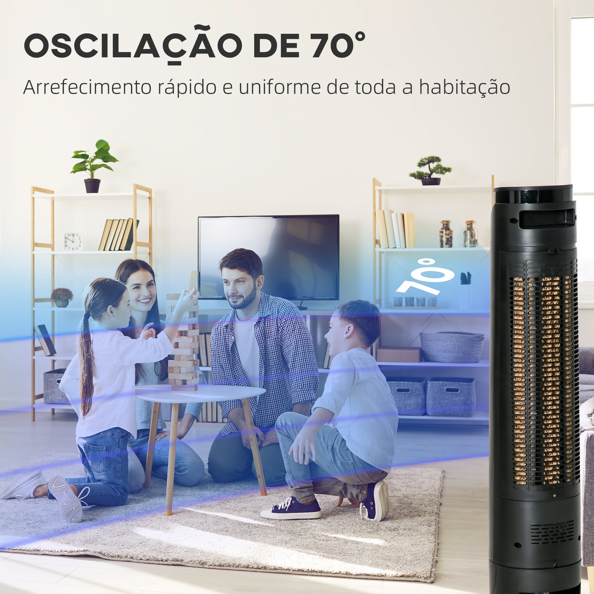 Ventoinha de Coluna 31,5x31,5x107 cm Preto