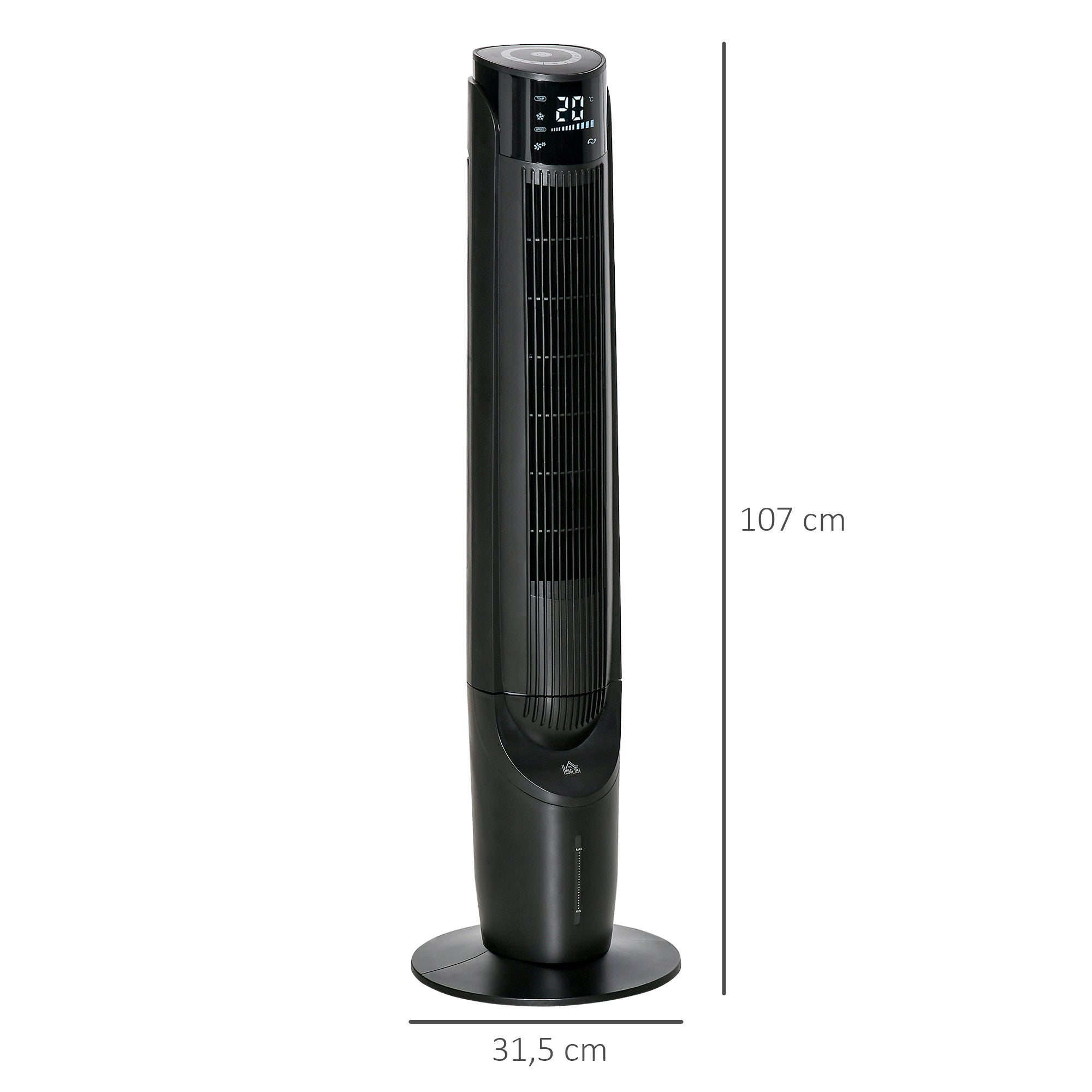 Ventoinha de Coluna 31,5x31,5x107 cm Preto