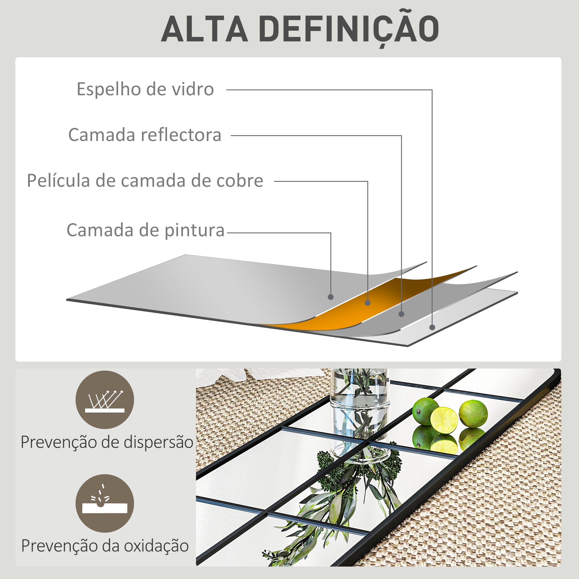 Espelho de Corpo Inteiro Arco Preto 40x160 cm