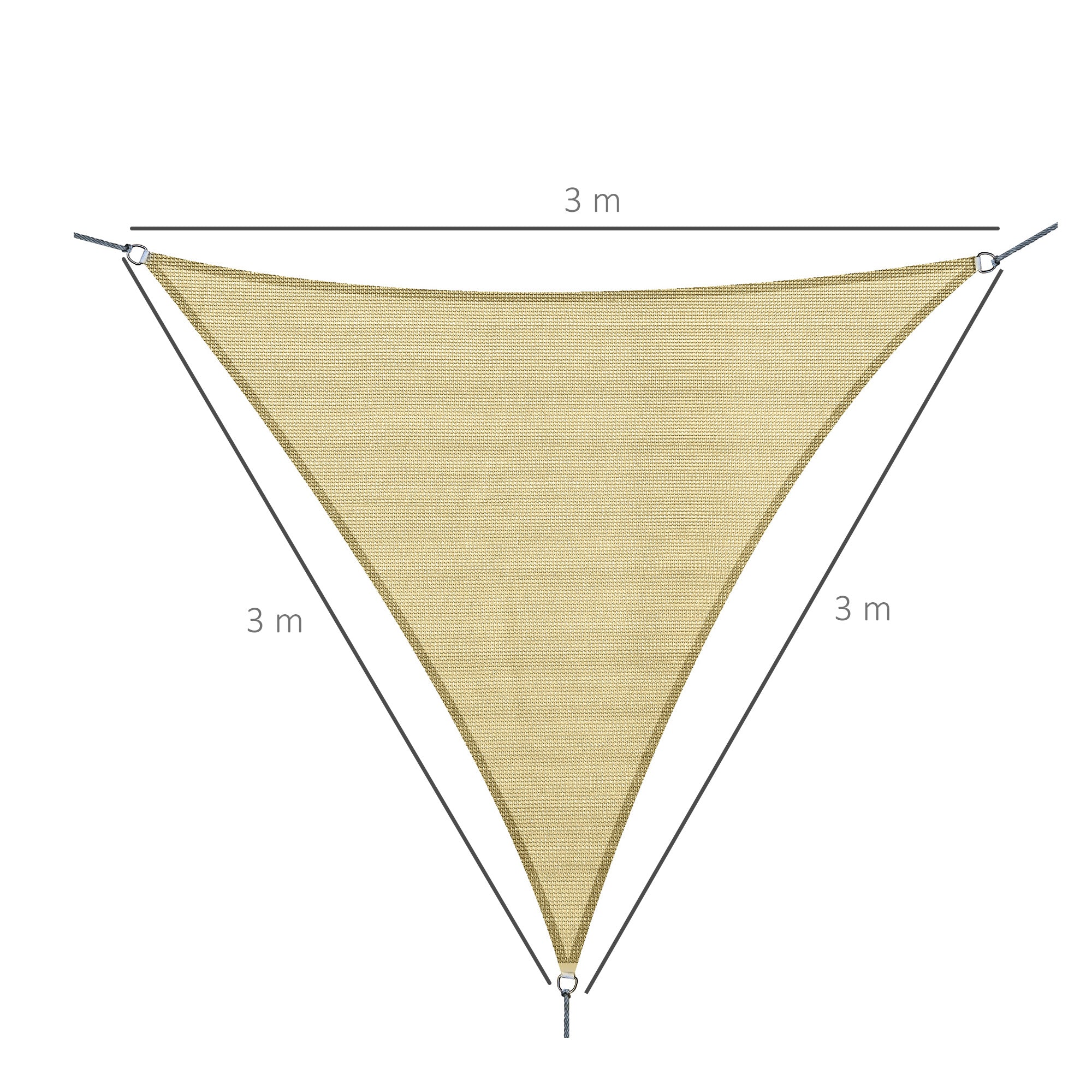 Vela de Sombra Triangular 300x300x300 cm Cor de Areia