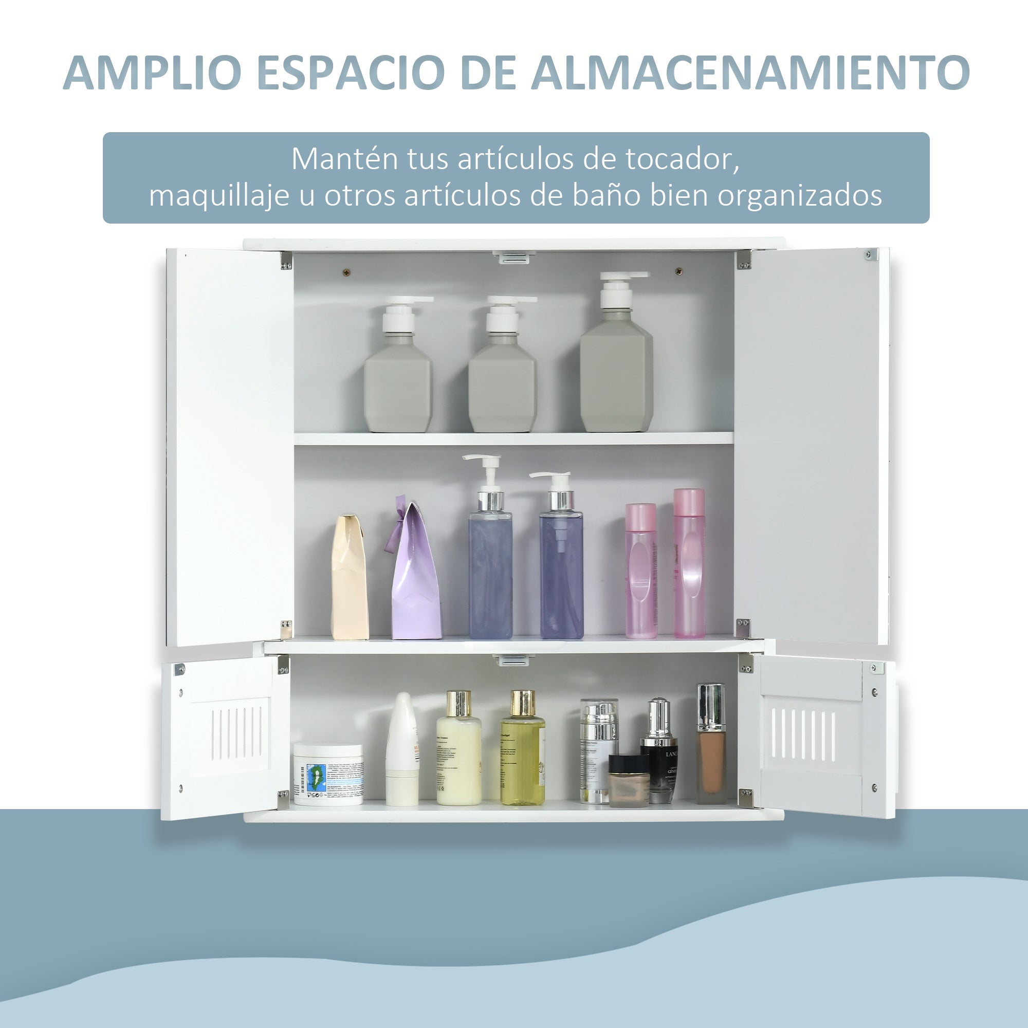 Armário de Casa de Banho com Espelho de Parede 55x17.5x60cm Branco