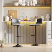 Conjunto de 2 Bancos Altos de Cozinha Reguláveis em Altura 84-104 cm Preto