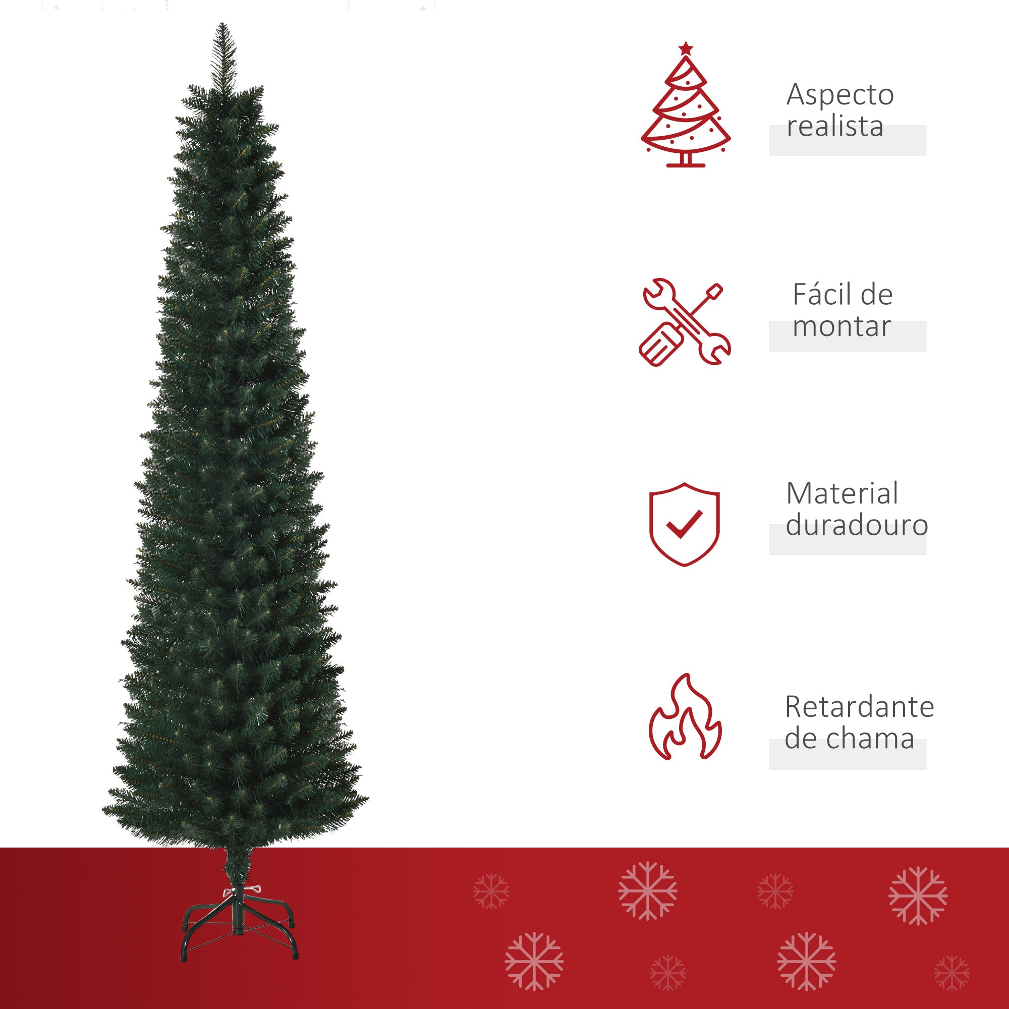 Árvore de Natal Artificial 180cm Verde Ø56x180cm