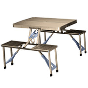 Mesa de Campismo Dobrável 136x85,5x66 cm - Prata