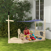 Caixa de Areia Infantil de Madeira Natural 180x103x144,5 cm