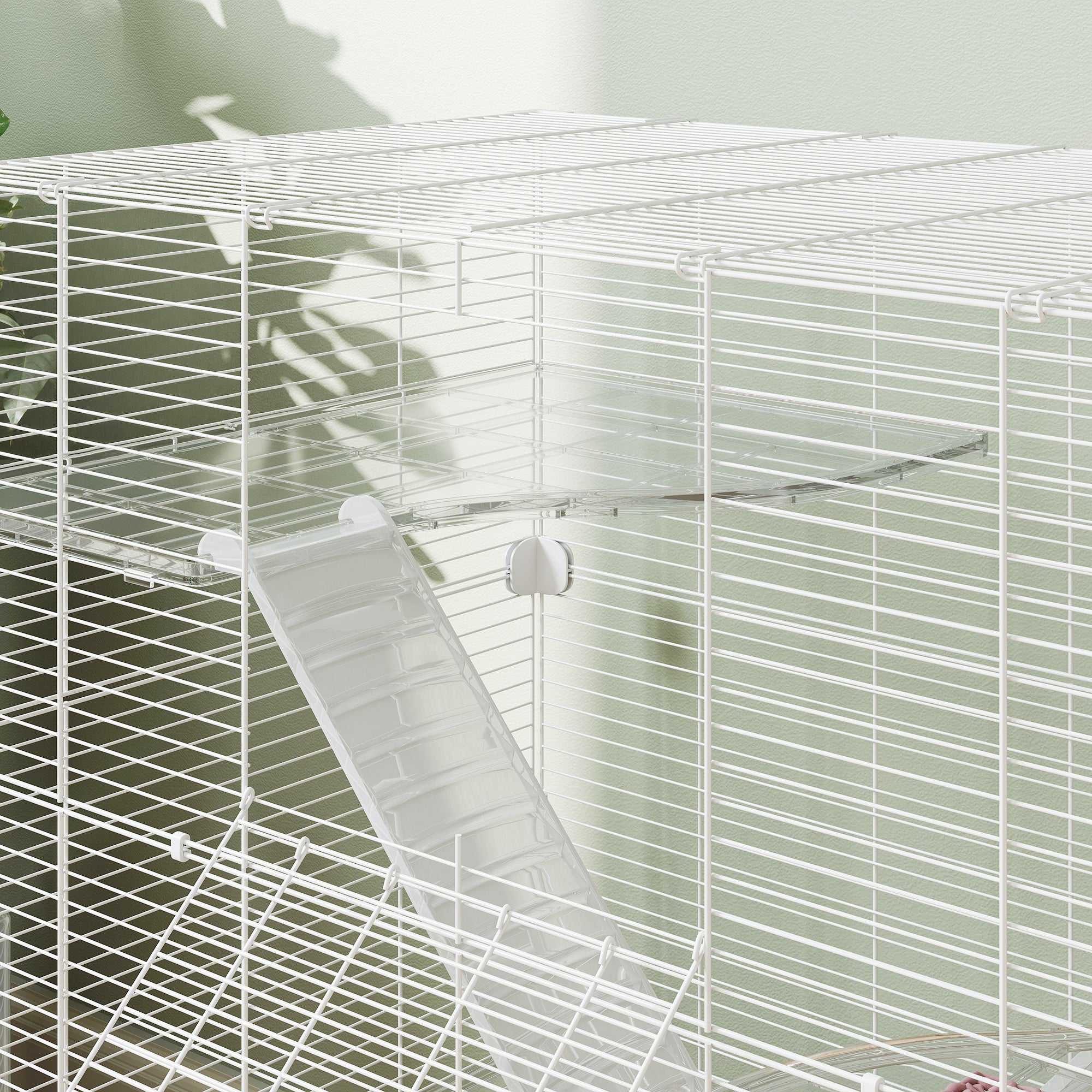 Gaiola para Pequenos Animais de 4 Níveis 73x47x80 cm - Branco
