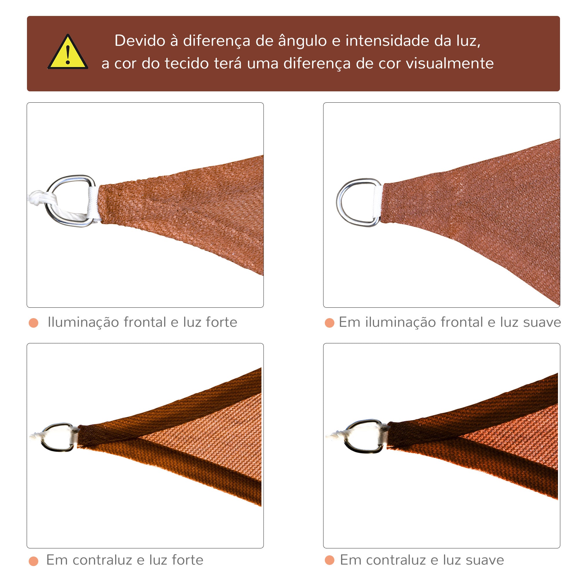 Toldo Vela Retangular Vermelho de Ferrugem 300x400 cm