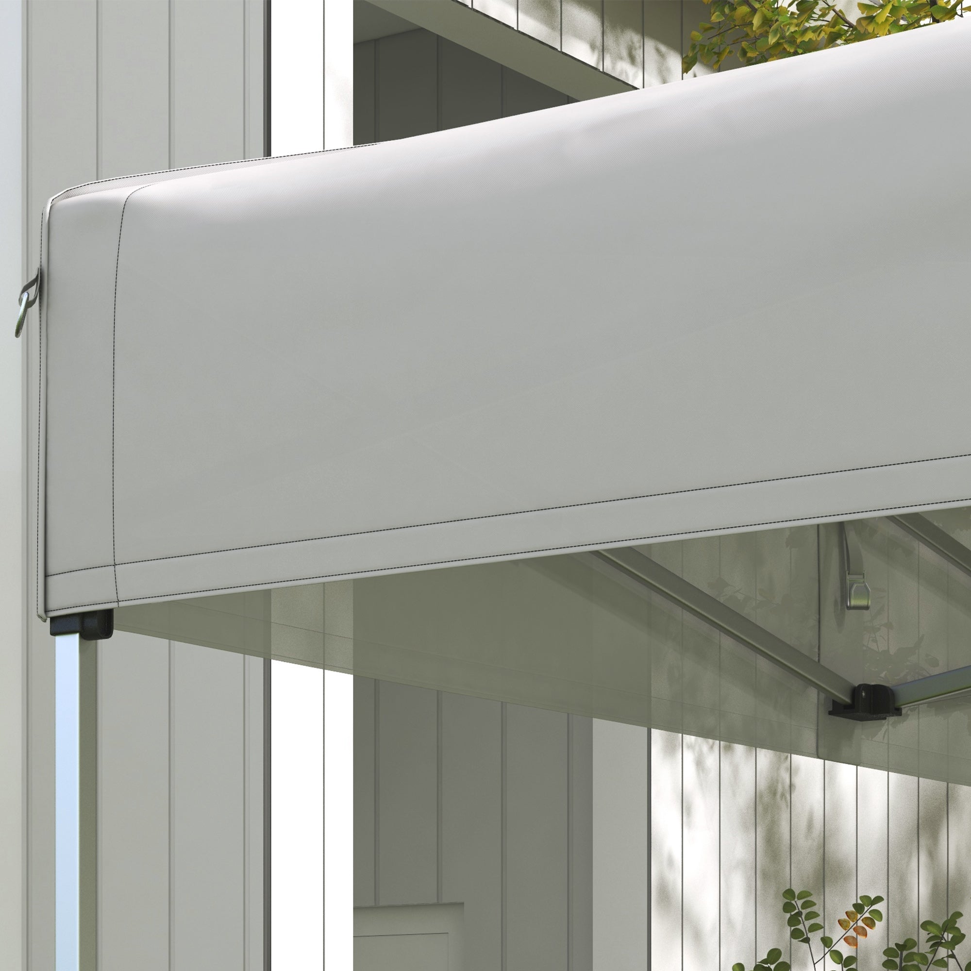 Toldo de Substituição 300x300 cm Branco - Tecido Oxford Impermeável e Anti-UV