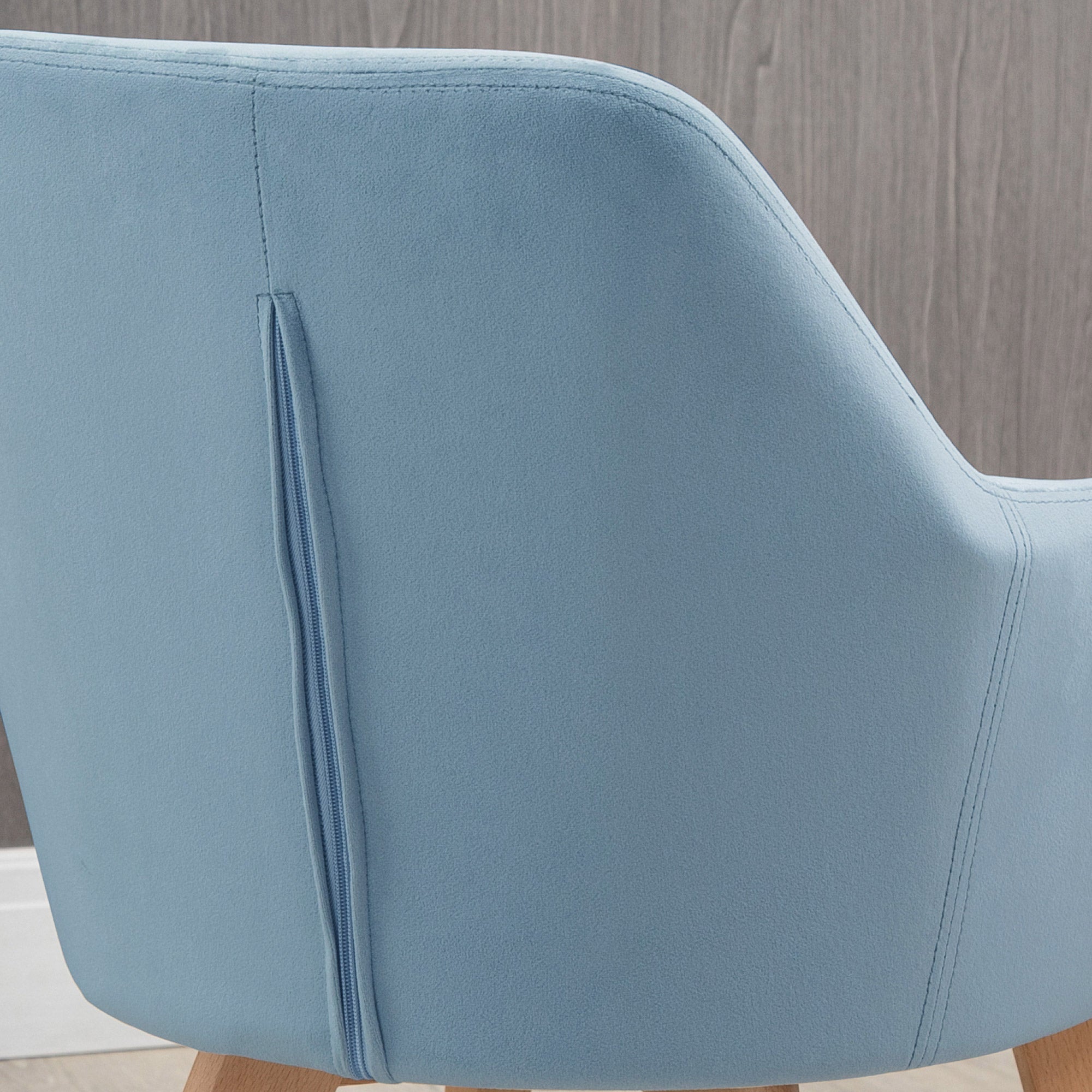 Conjunto de 2 Cadeiras de Sala de Jantar Estofadas em Veludo Azul Claro 54x57x80 cm