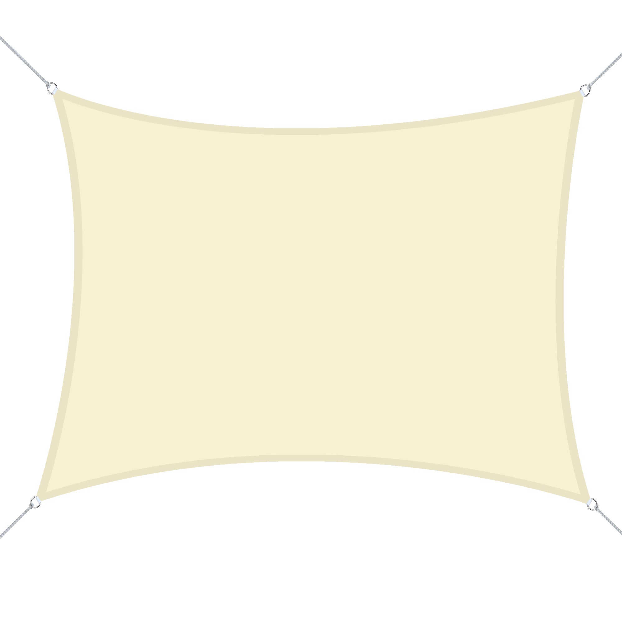 Vela de Sombra Retangular 400x600 cm Cor Creme Branco