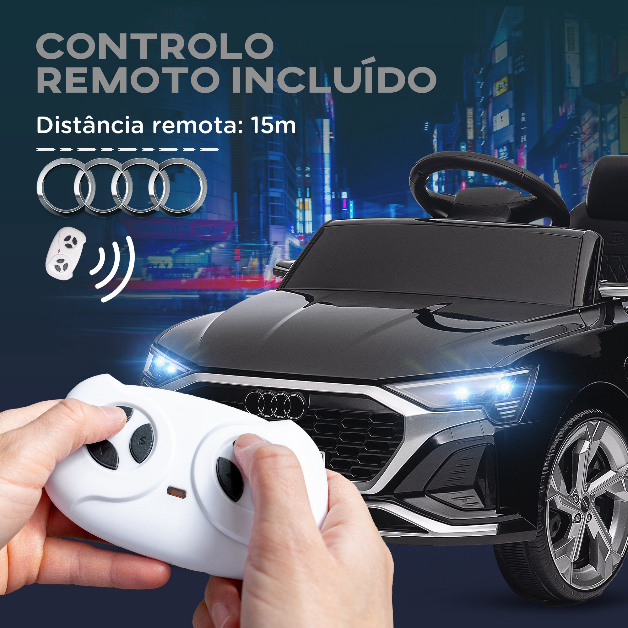 Carro Elétrico para Crianças 98x49,5x43 cm Preto