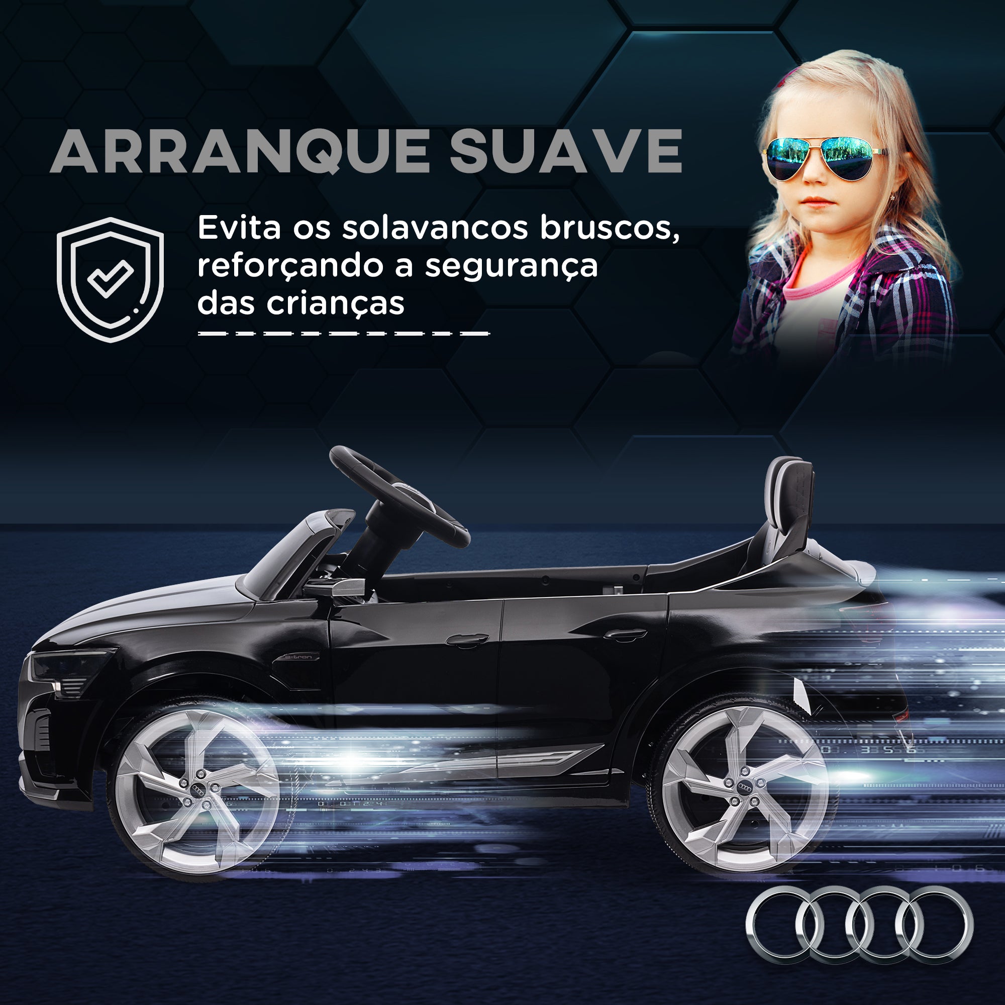 Carro Elétrico para Crianças 98x49,5x43 cm Preto