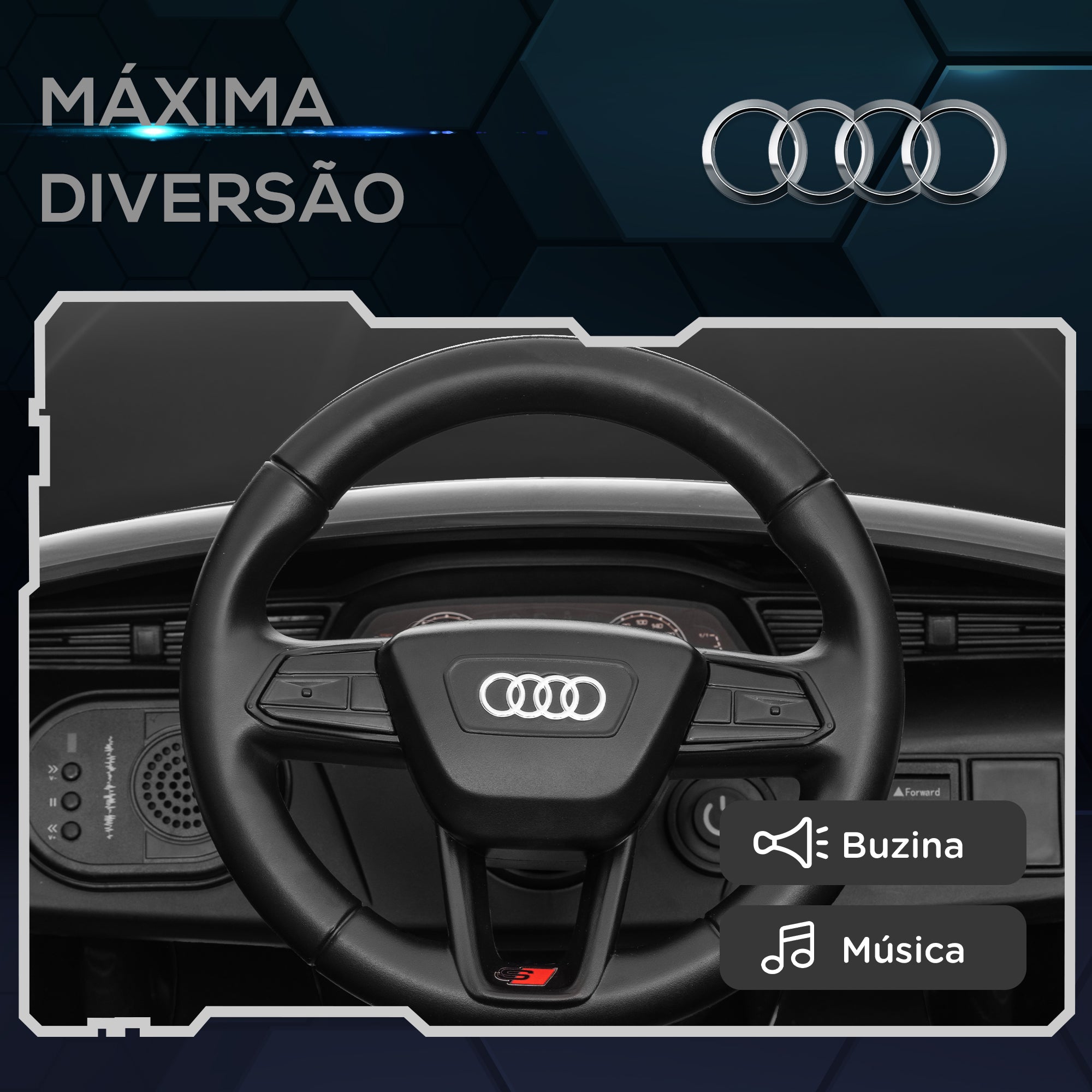 Carro Elétrico para Crianças 98x49,5x43 cm Preto