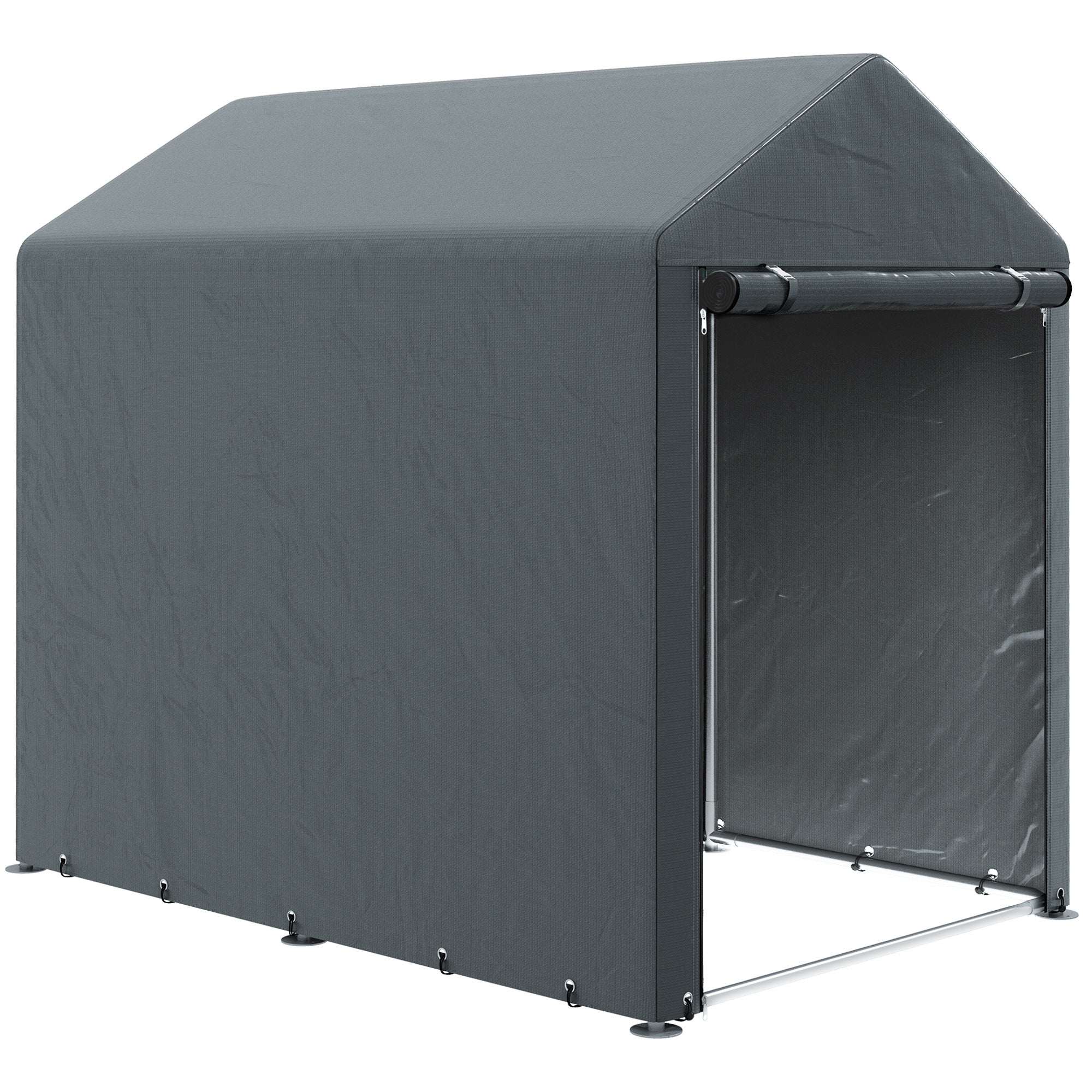 Abrigo de Jardim para Bicicletas e Motos 120x180x165 cm - Cinza Escuro