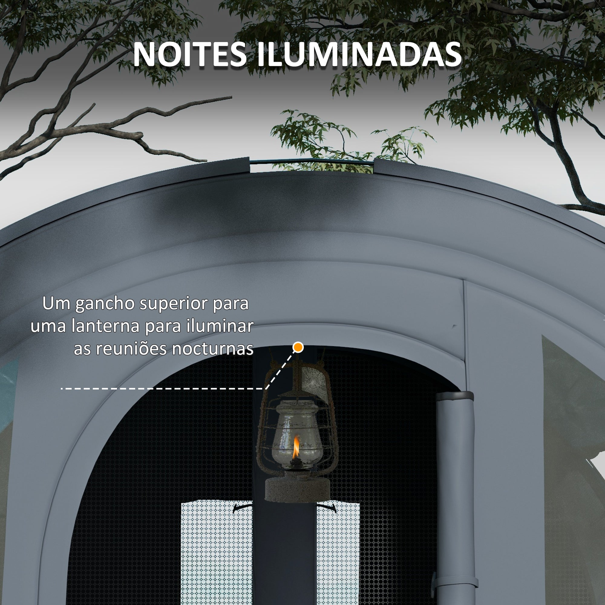 Tenda de Campismo Familiar para 5-6 Pessoas 480x260x200 cm Cinza e Azul