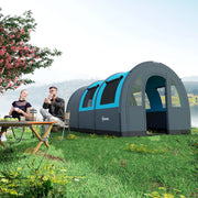 Tenda de Campismo Familiar para 5-6 Pessoas 480x260x200 cm Cinza e Azul