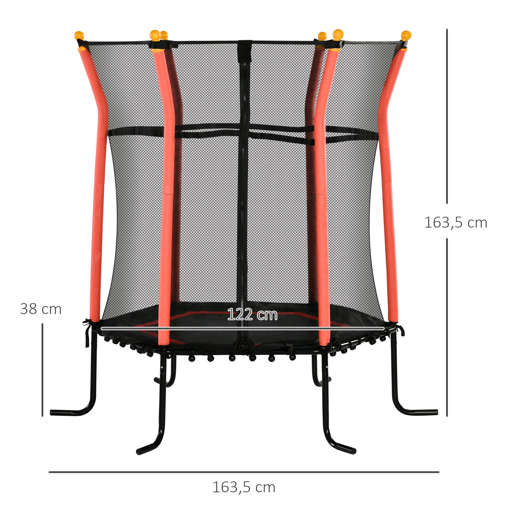 Trampolim Infantil Vermelho Ø163,5x163,5 cm