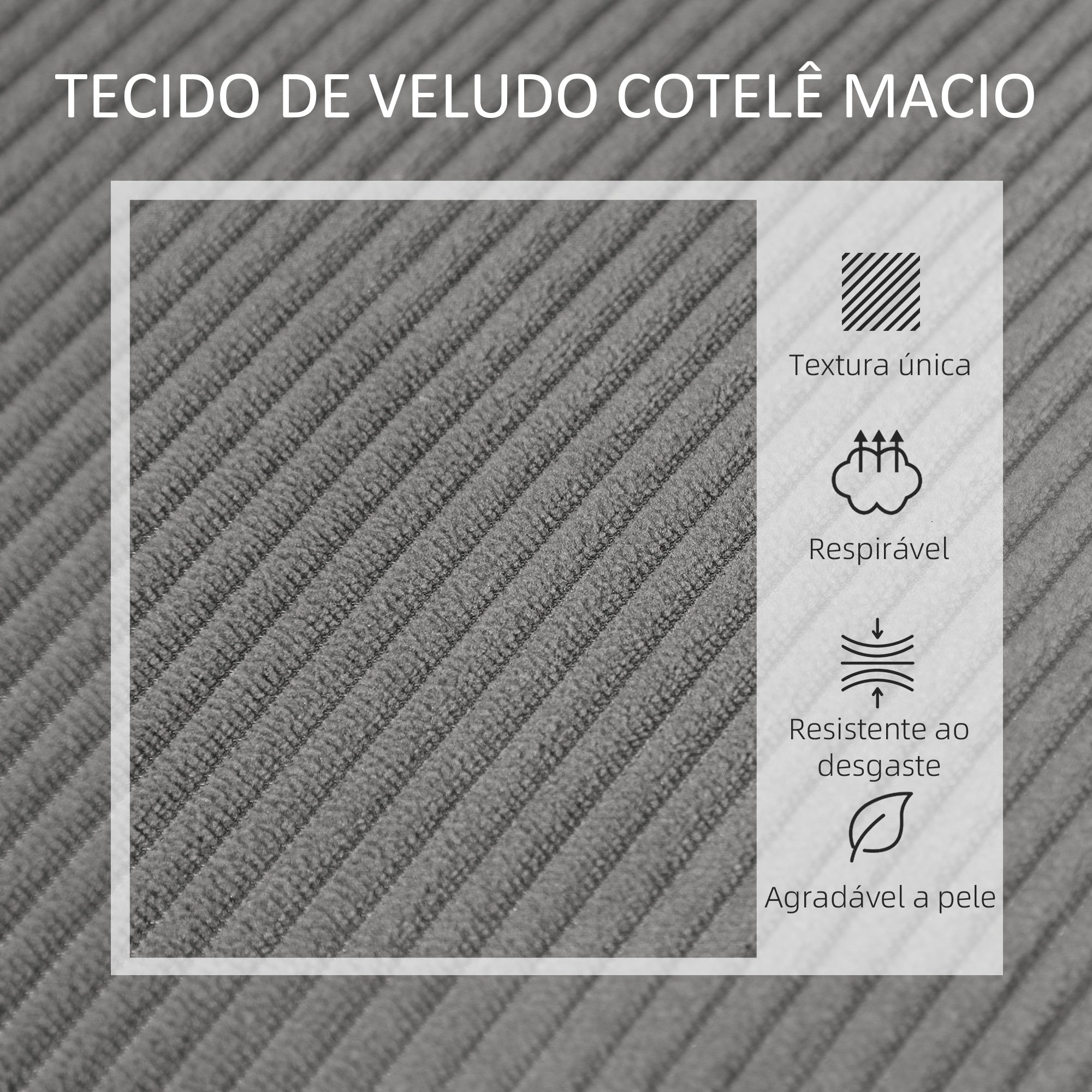 Sofá de 2 Lugares em Veludo Cinzento 110x62x85 cm