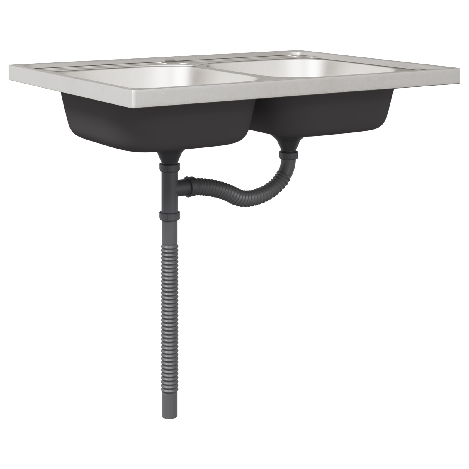 Gabinete Base para Pia Porto 2 pcs Preto 80 x 46 x 84.5 cm