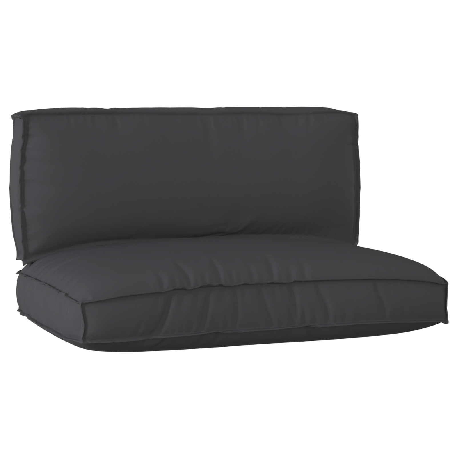Conjunto de Almofadas para Palete 2 pcs Preto 120 x 80 x 12 cm