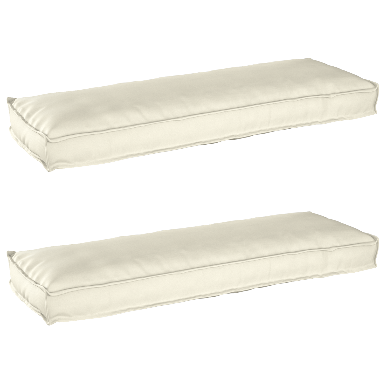 Conjunto de Almofadas para Palete 2 pcs Creme 120 x 40 x 8 cm