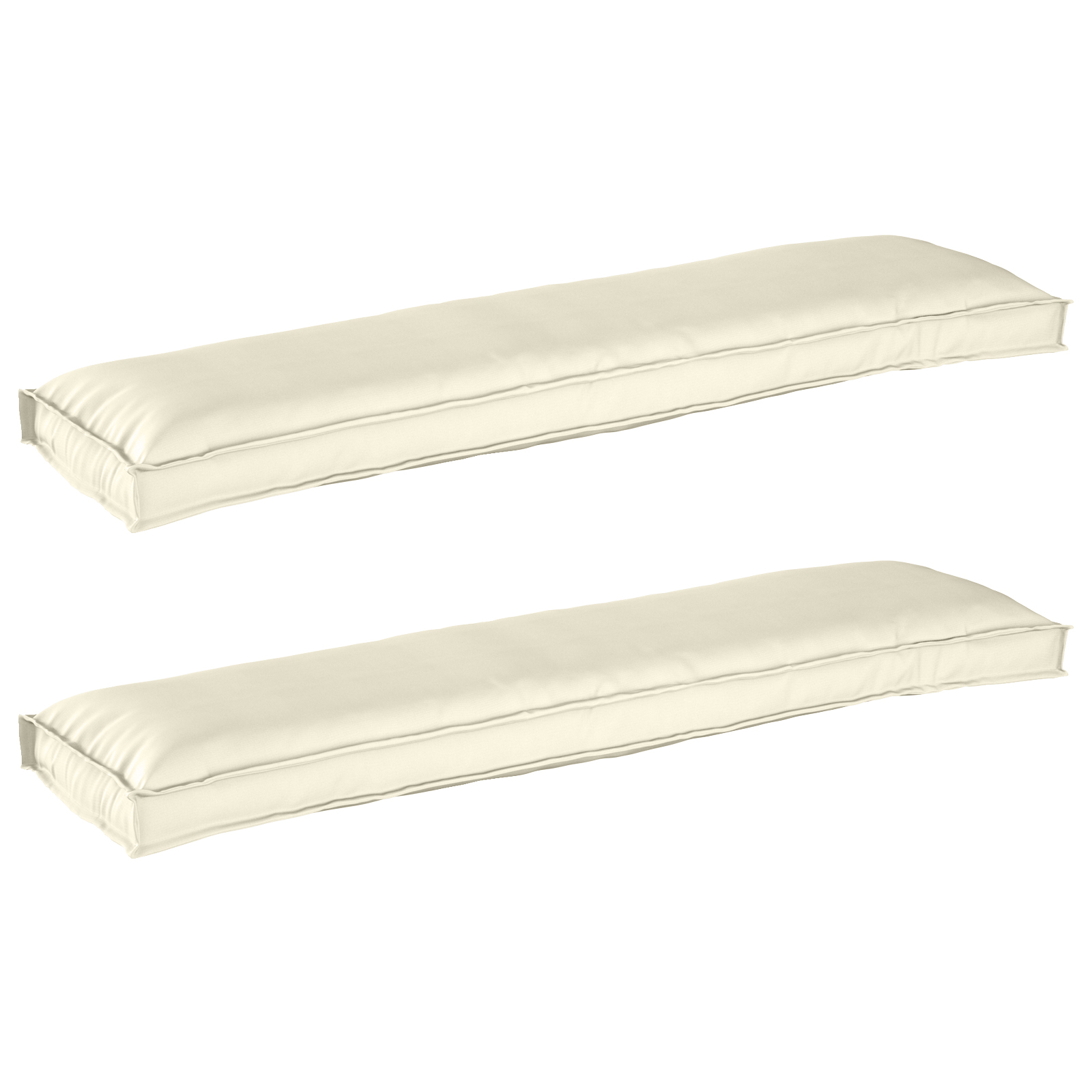 Conjunto de Almofadas para Palete 2 pcs Creme 150 x 40 x 8 cm