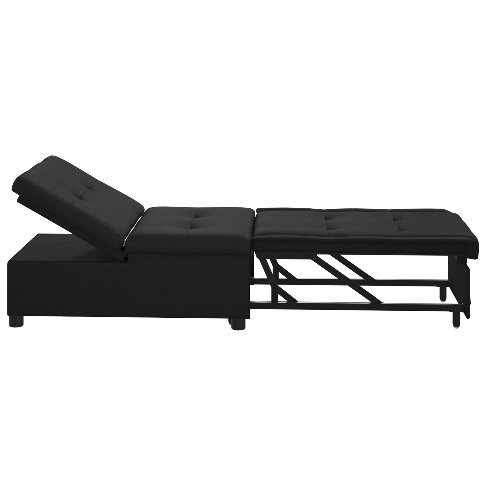 Sofá-Cama com almofada Preto 67 x 194 x 82 cm Contraplacado
