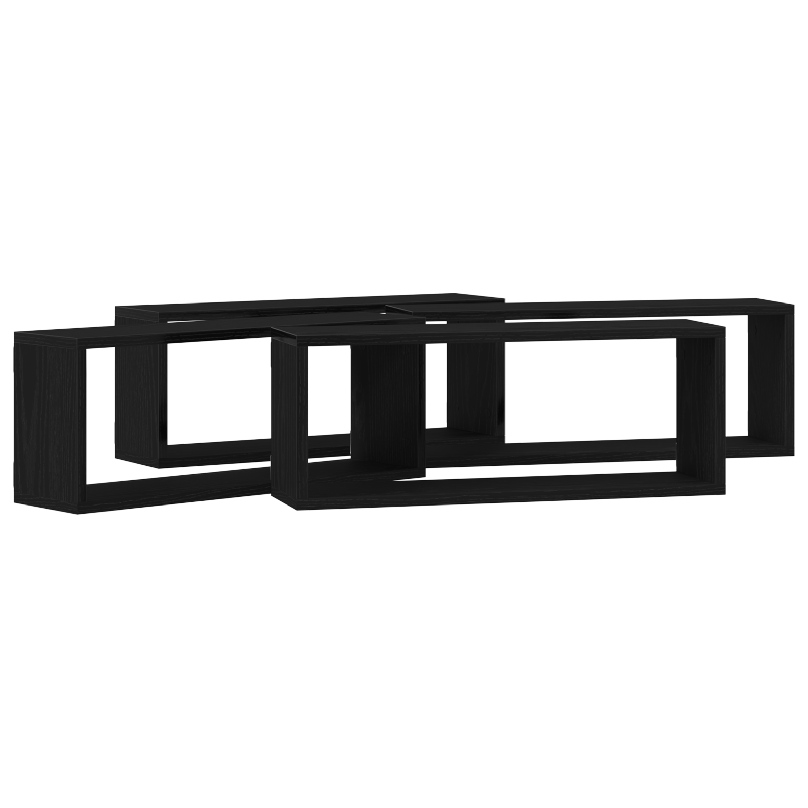 Prateleiras de Parede 4 pcs Carvalho preto 60 x 15 x 23 cm