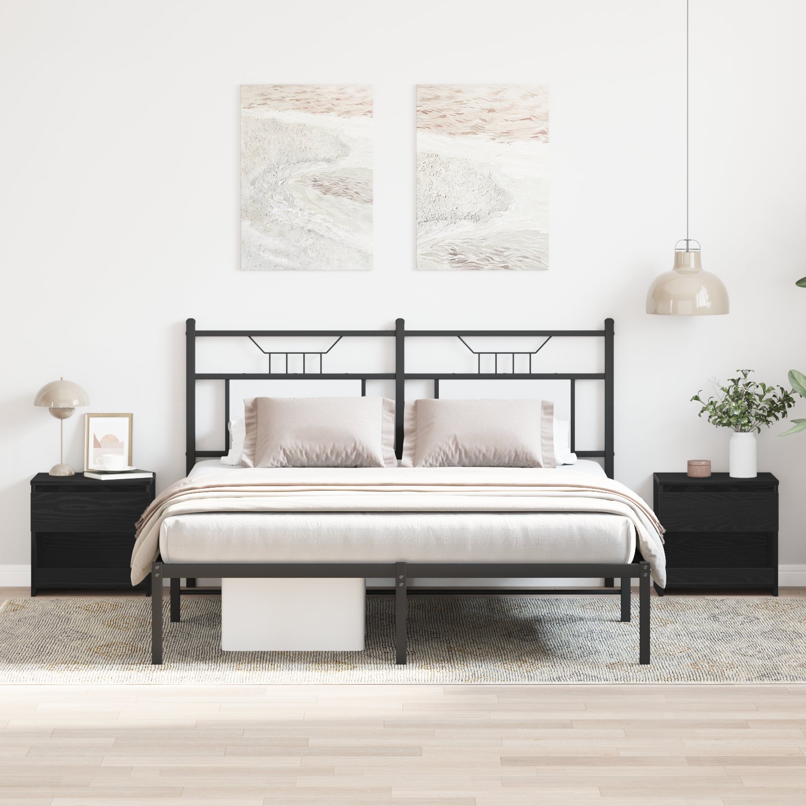 Armário de Cabeceira 2 pcs Carvalho Preto 40 x 30 x 39 cm