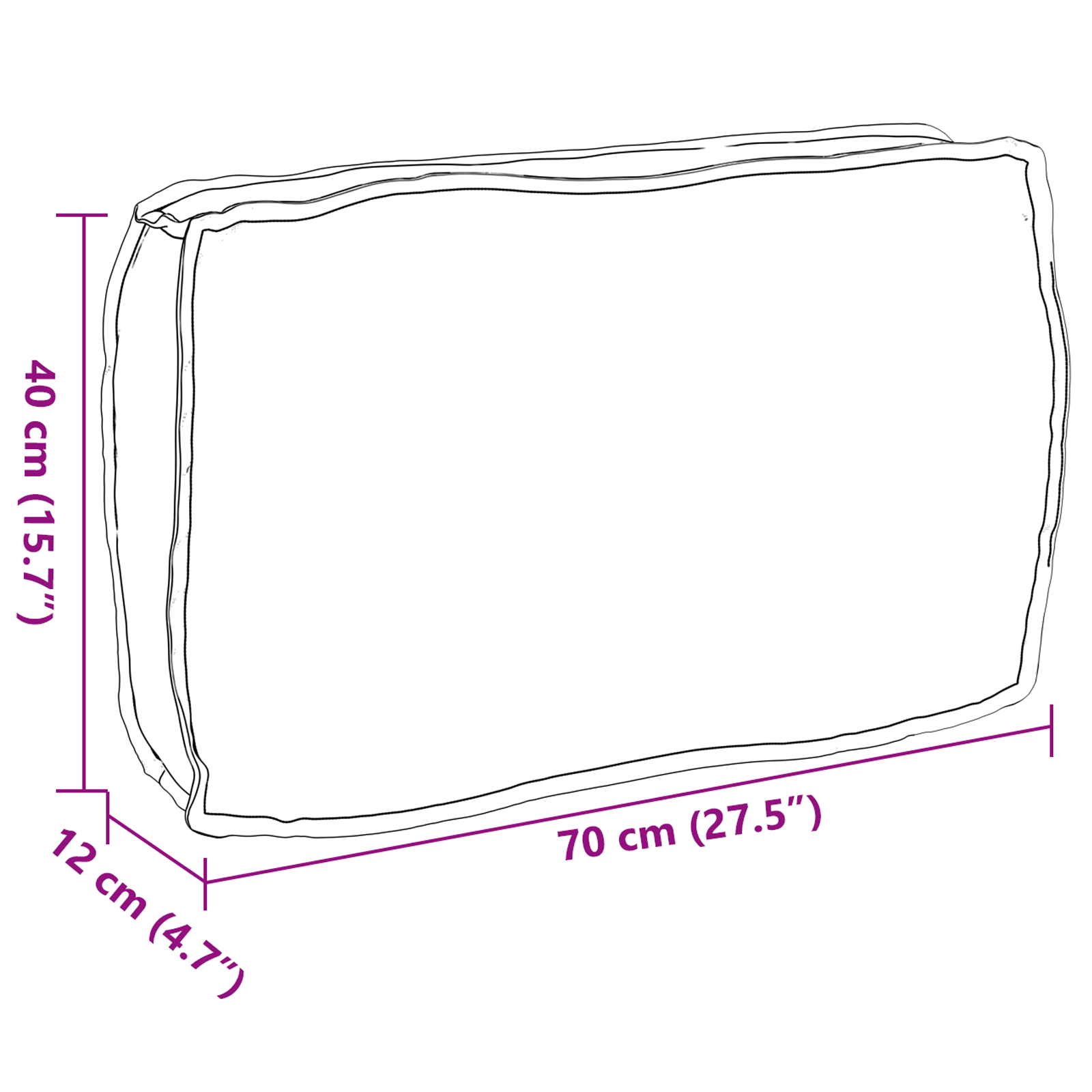 Almofada de palete para encosto Cinzeto 70 x 40 x 12 cm