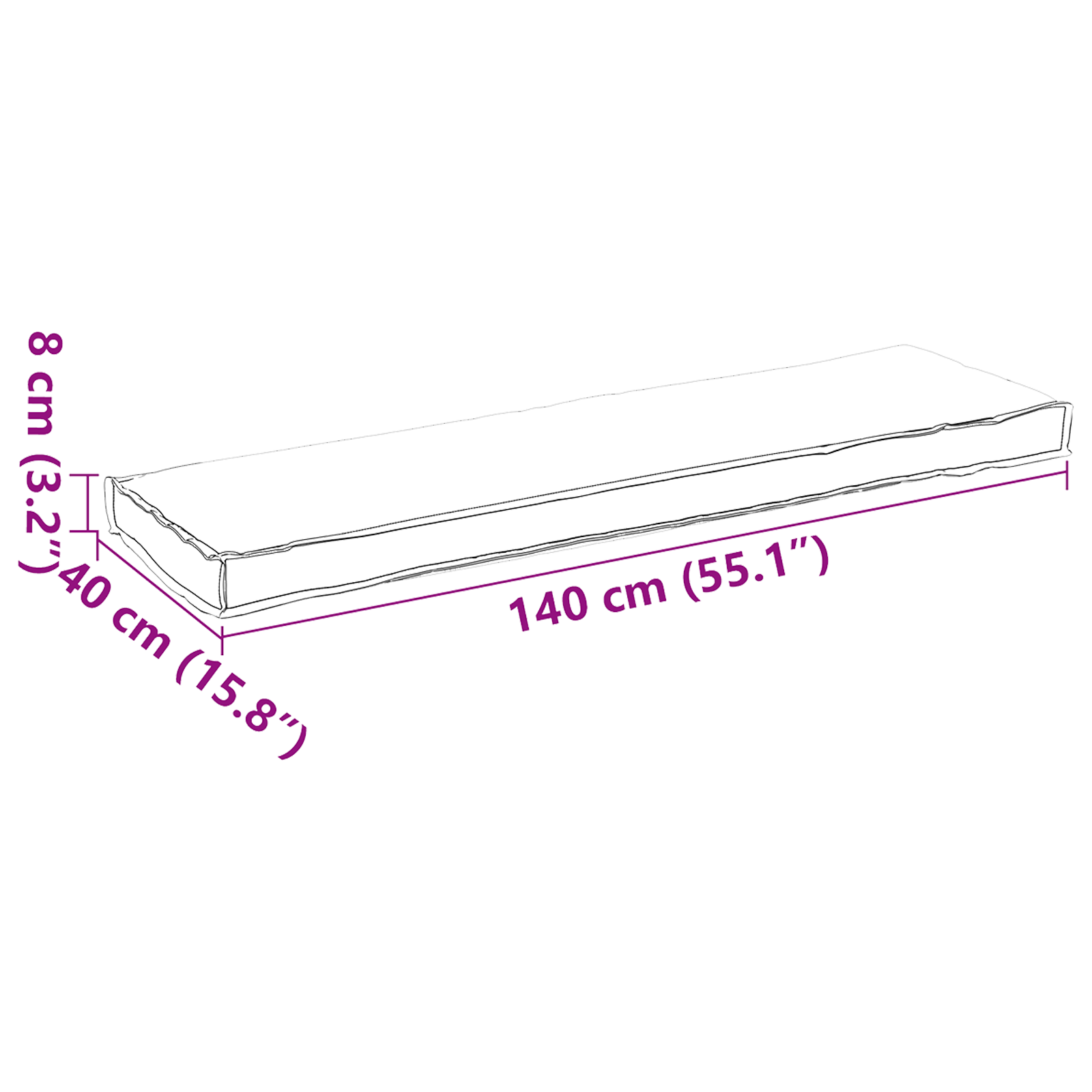 Almofada de palete para banco Cinzento-acastanhado