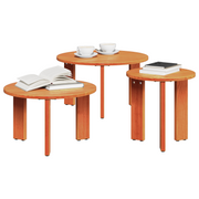 Mesa de centro 3 pcs Castanho-mel 47.5 x 47.5 x 27 cm