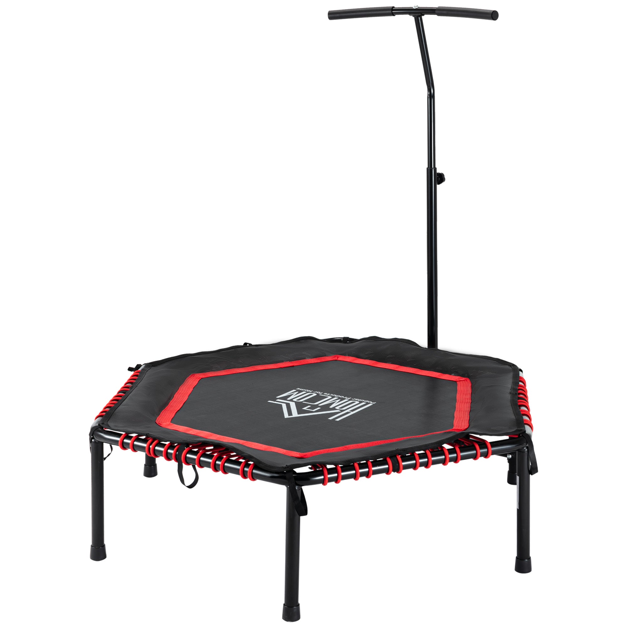 Trampolim Fitness Ø122 Vermelho e Preto com Guiador Ajustável
