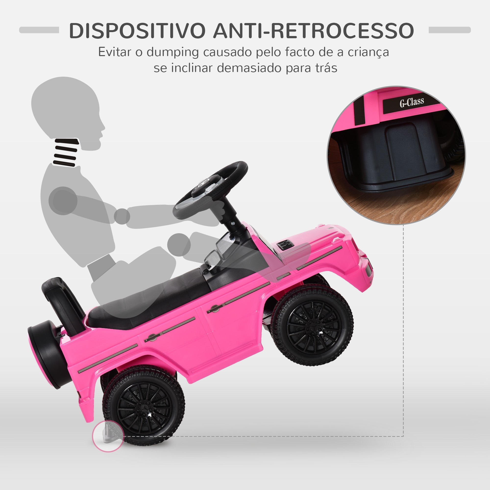 Carro Andador para Bebés 62,5x28,5x45 cm Rosa