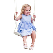 Baloiço Infantil com Luzes LED e Assento Ajustável 39x16,5x120-180 cm Branco