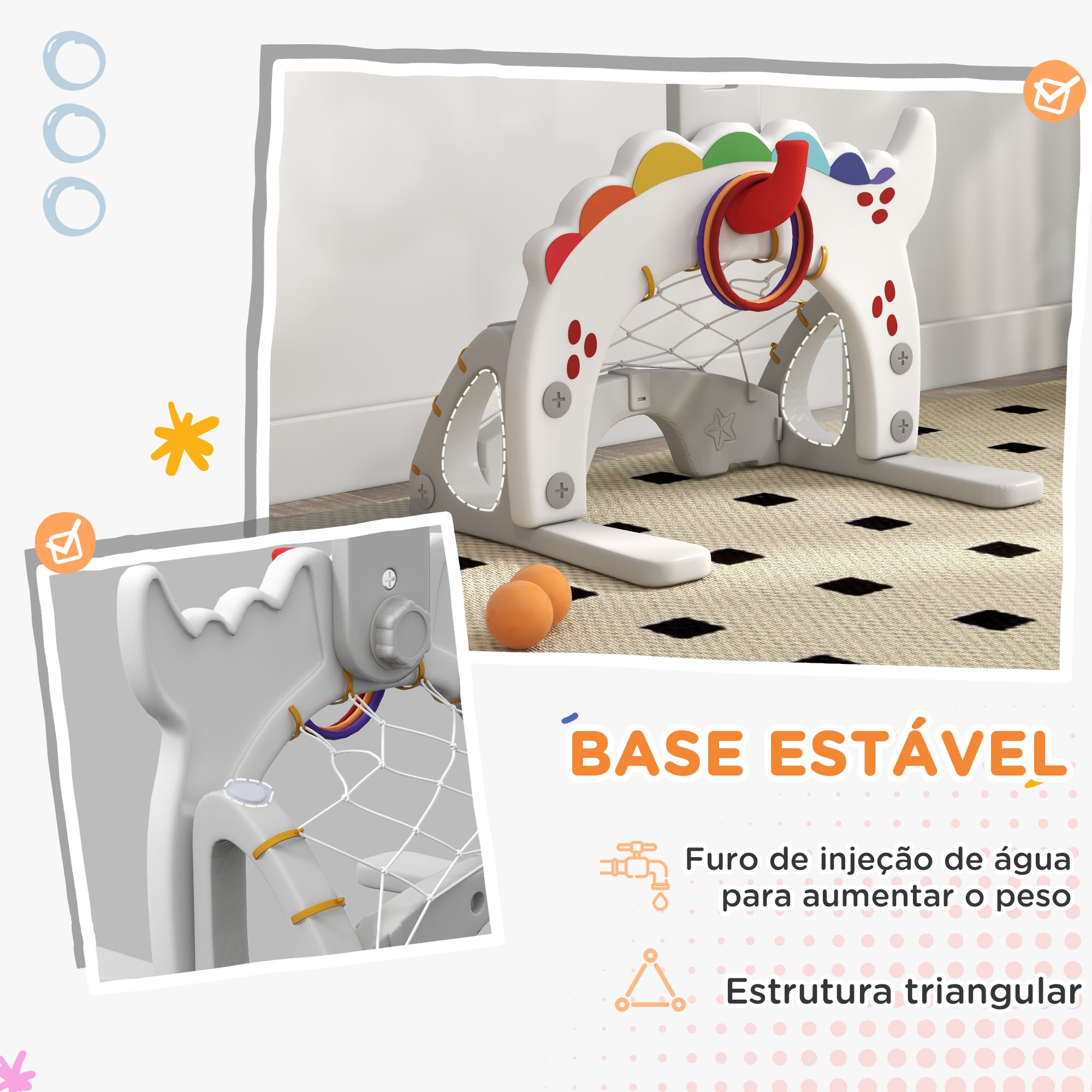 Cesta de Basquetebol Infantil Multicor 46x51x134-152 cm