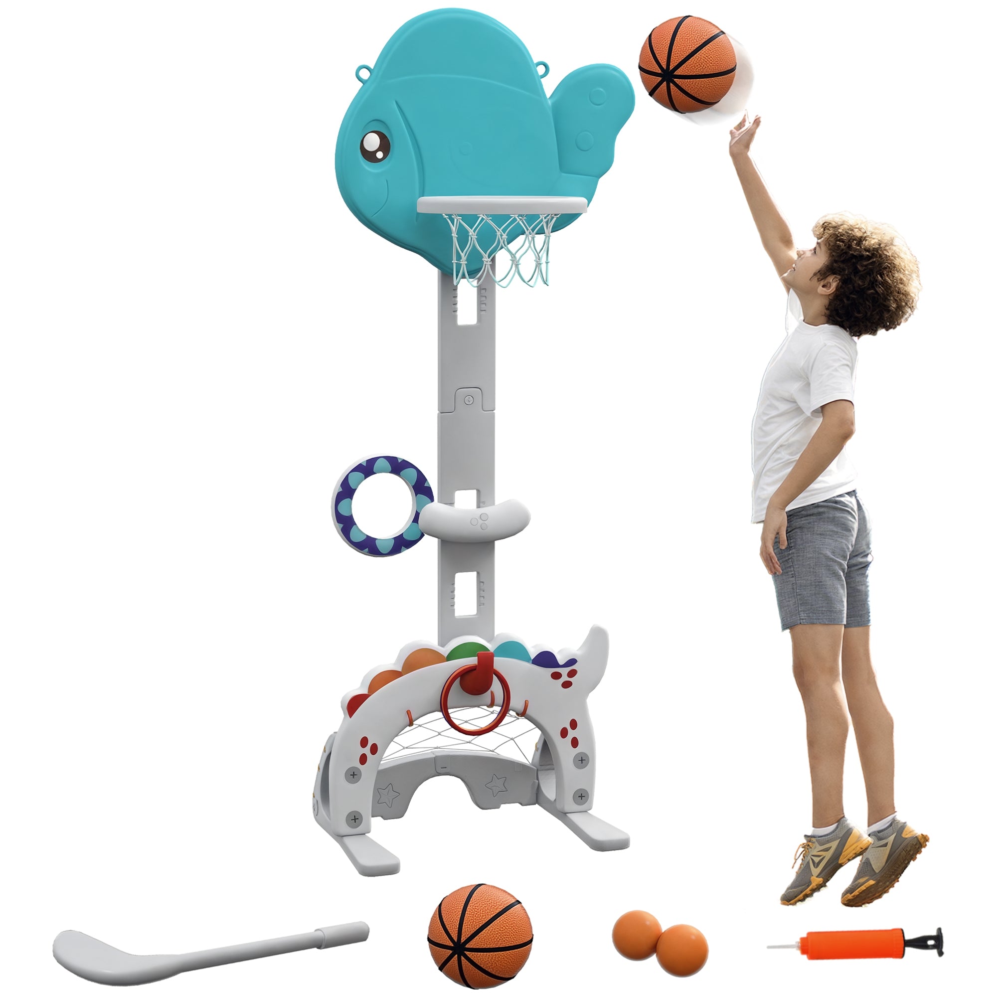 Cesta de Basquetebol Infantil Multicor 46x51x134-152 cm