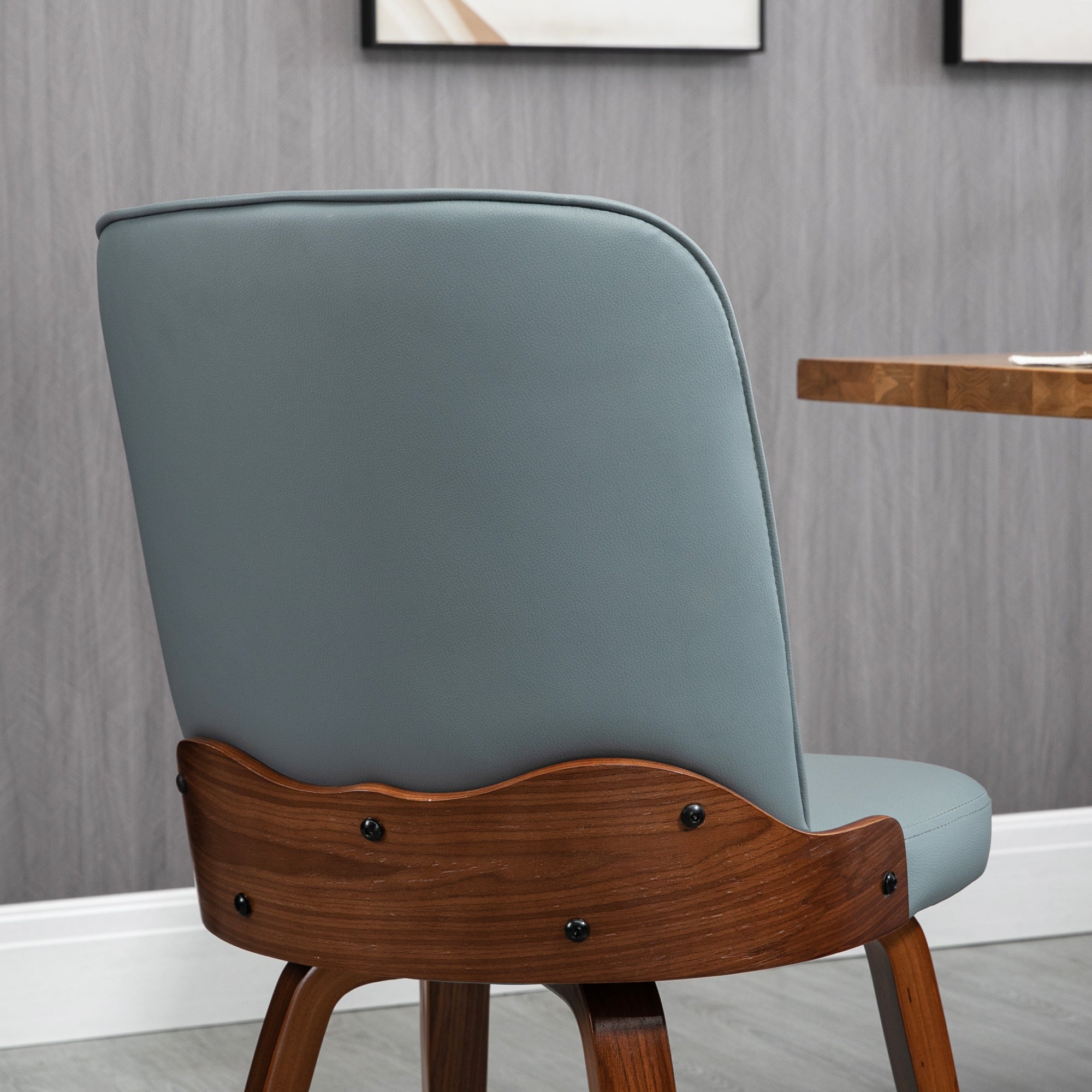 Conjunto de 2 Cadeiras de Sala de Jantar – 47,5x55x85cm – Cinza – Couro PU e Madeira de Choupo