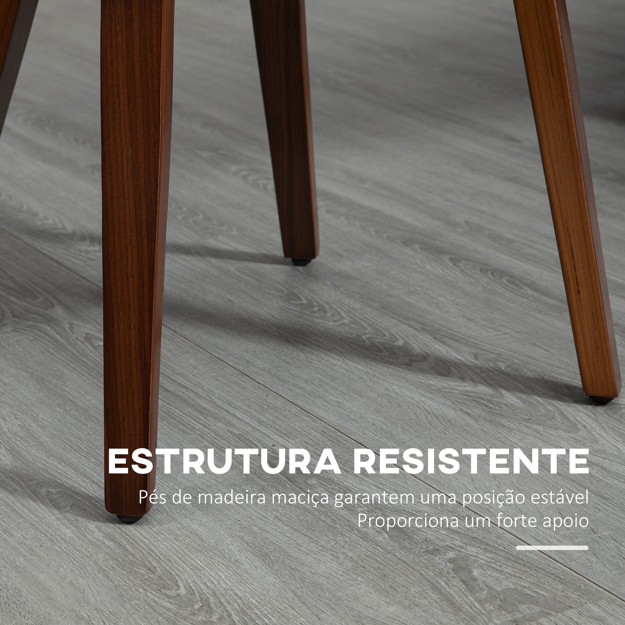 Conjunto de 2 Cadeiras de Sala de Jantar – 47,5x55x85cm – Cinza – Couro PU e Madeira de Choupo