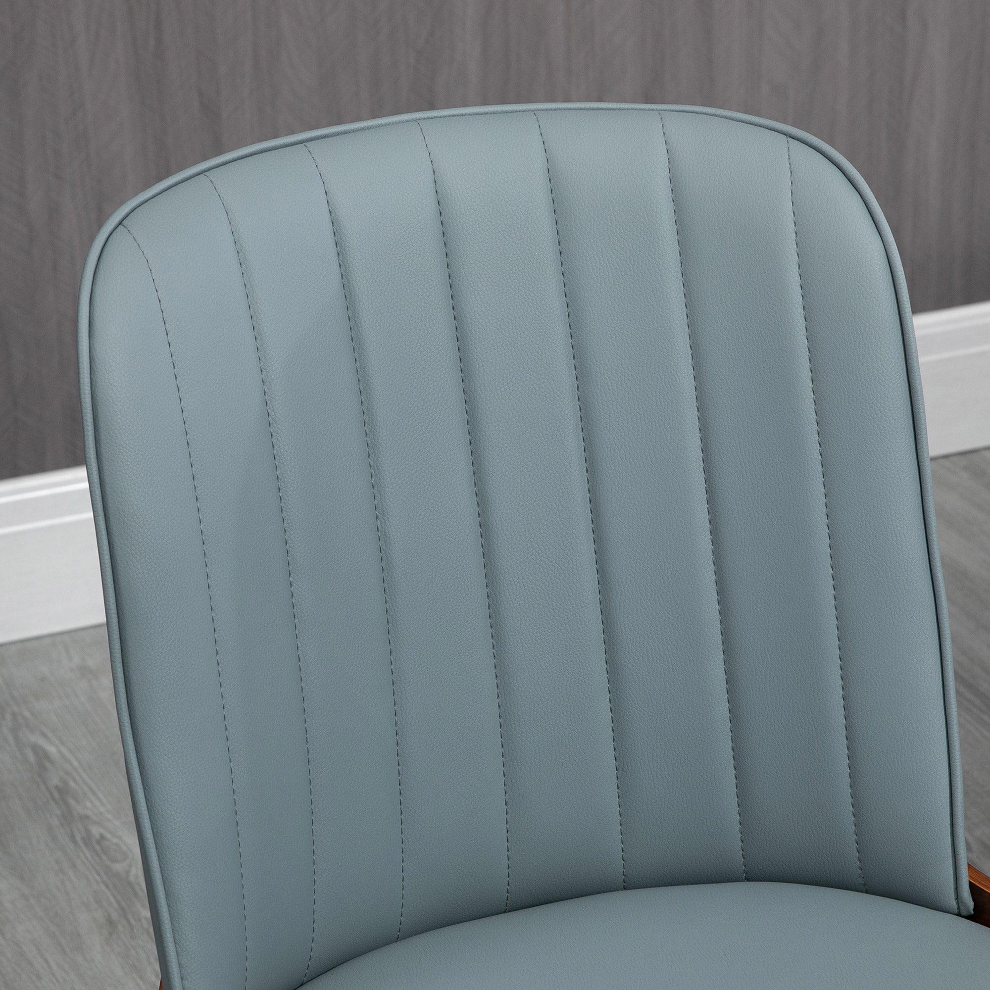 Conjunto de 2 Cadeiras de Sala de Jantar – 47,5x55x85cm – Cinza – Couro PU e Madeira de Choupo